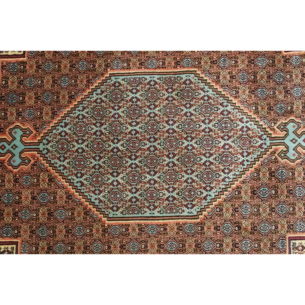 morgenland Wollteppich »Senneh Teppich handgeknüpft blau«, rechteckig