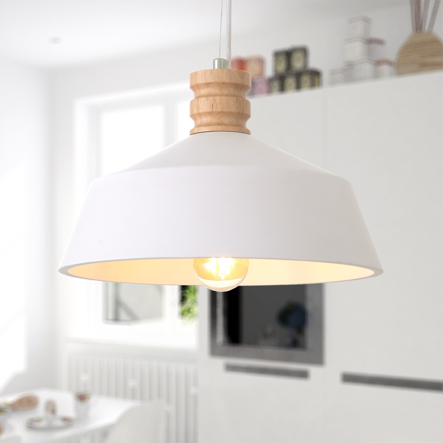 Paco Home Pendelleuchte »KUTTER«, 1 flammig-flammig, LED, E27, Lampe Für Wohnzimmer Esszimmer Küche, Höhenverstellbar