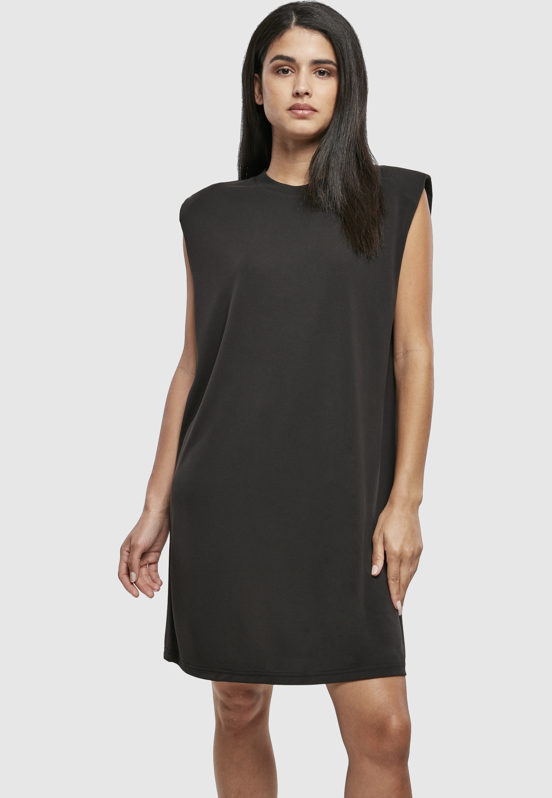 URBAN CLASSICS Shirtkleid »Urban Classics Damen Ladies Modal Padded Shoulder Tank Dress« 1 Stk. tlg.
