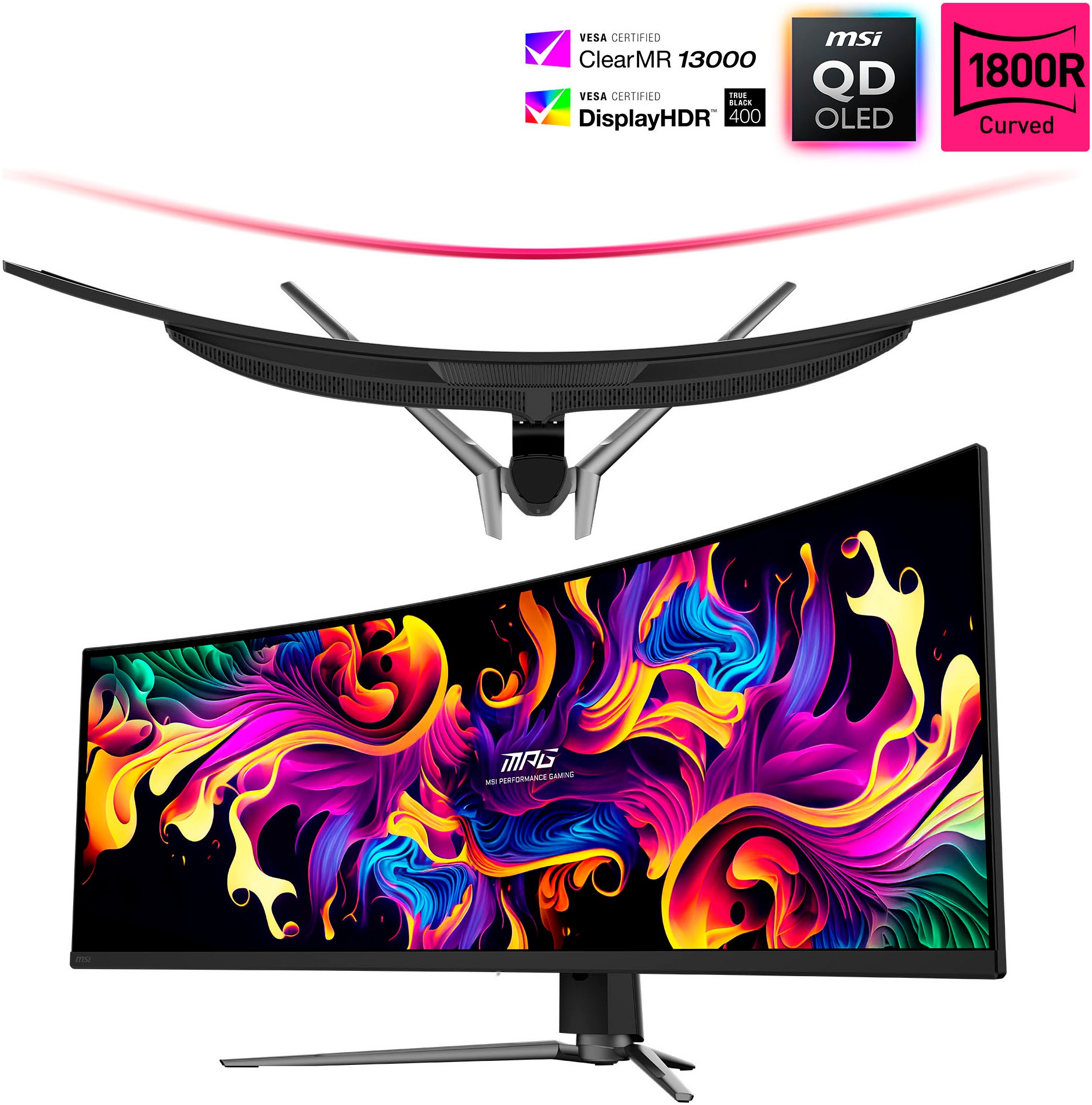 MSI Curved-Gaming-Monitor »MPG 491CQPX QD-OLED«, 125 cm/49 Zoll, 5120 x 1440 px, DQHD, 0,03 ms Reaktionszeit, 240 Hz