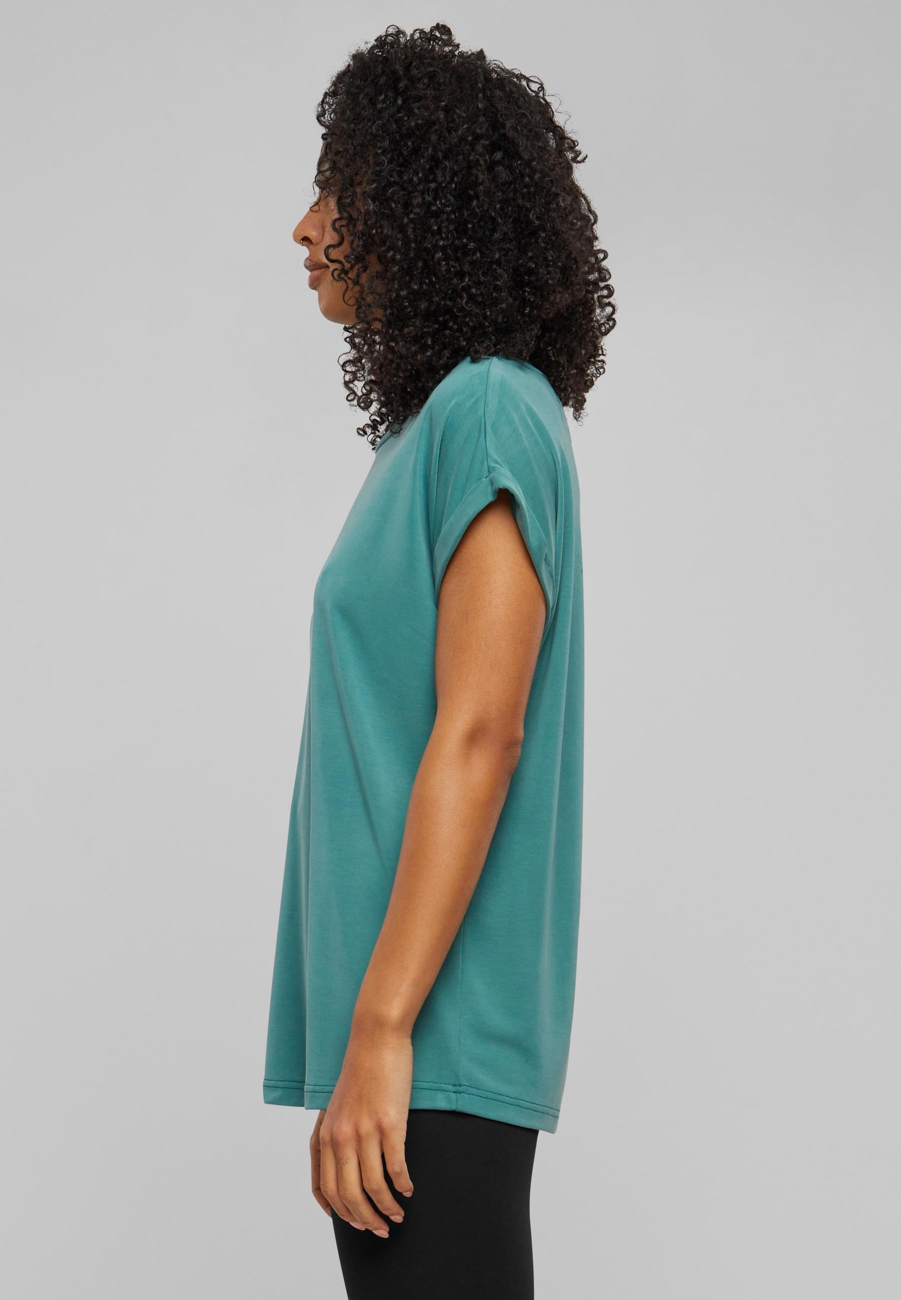 URBAN CLASSICS Kurzarmshirt »Urban Classics Damen Ladies Modal Extended Shoulder Tee«, (1 tlg.)