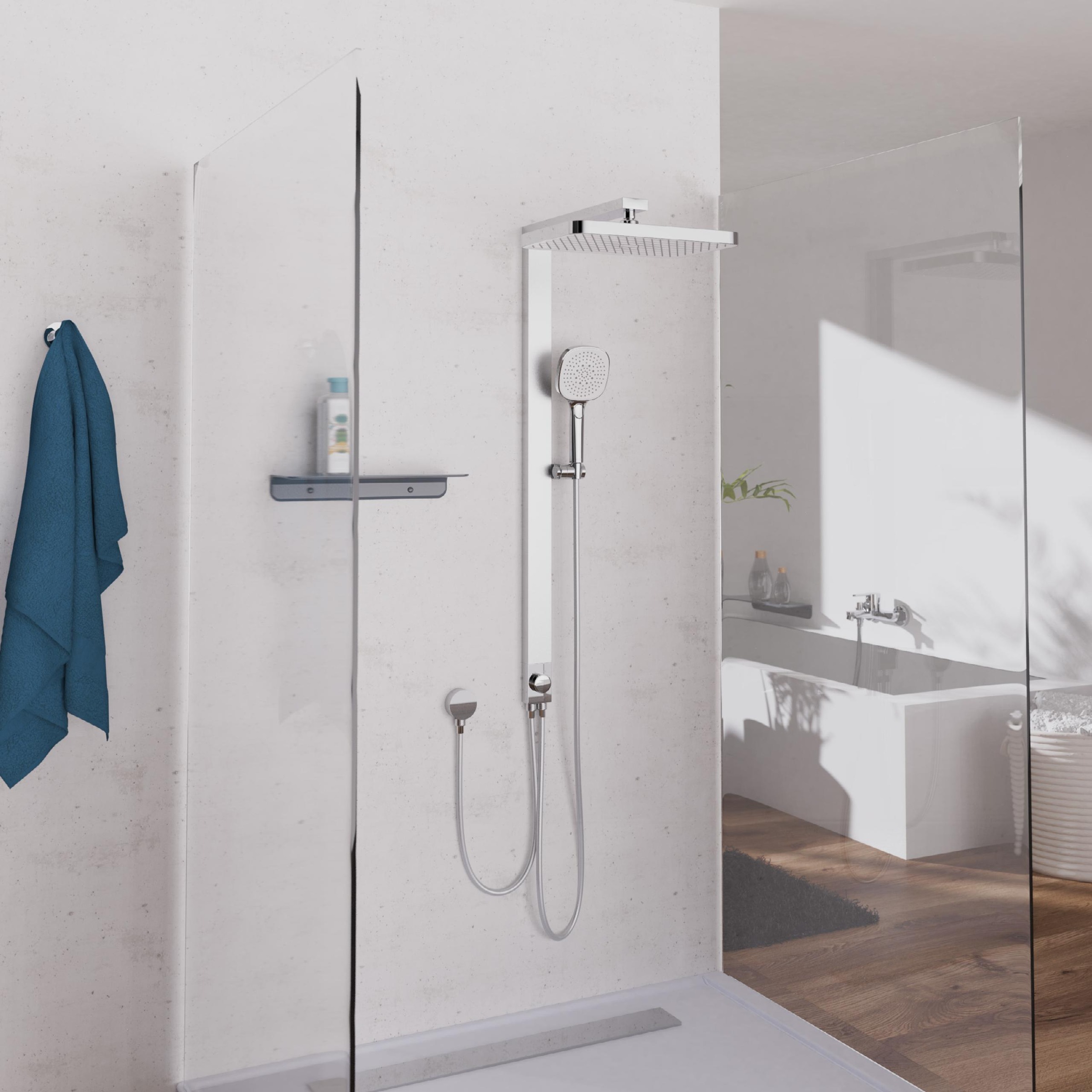Schütte Duschsystem "LA PALMA" Komplett-Set, Regendusche, mit Antikalk-Beschichtung, wassersparend