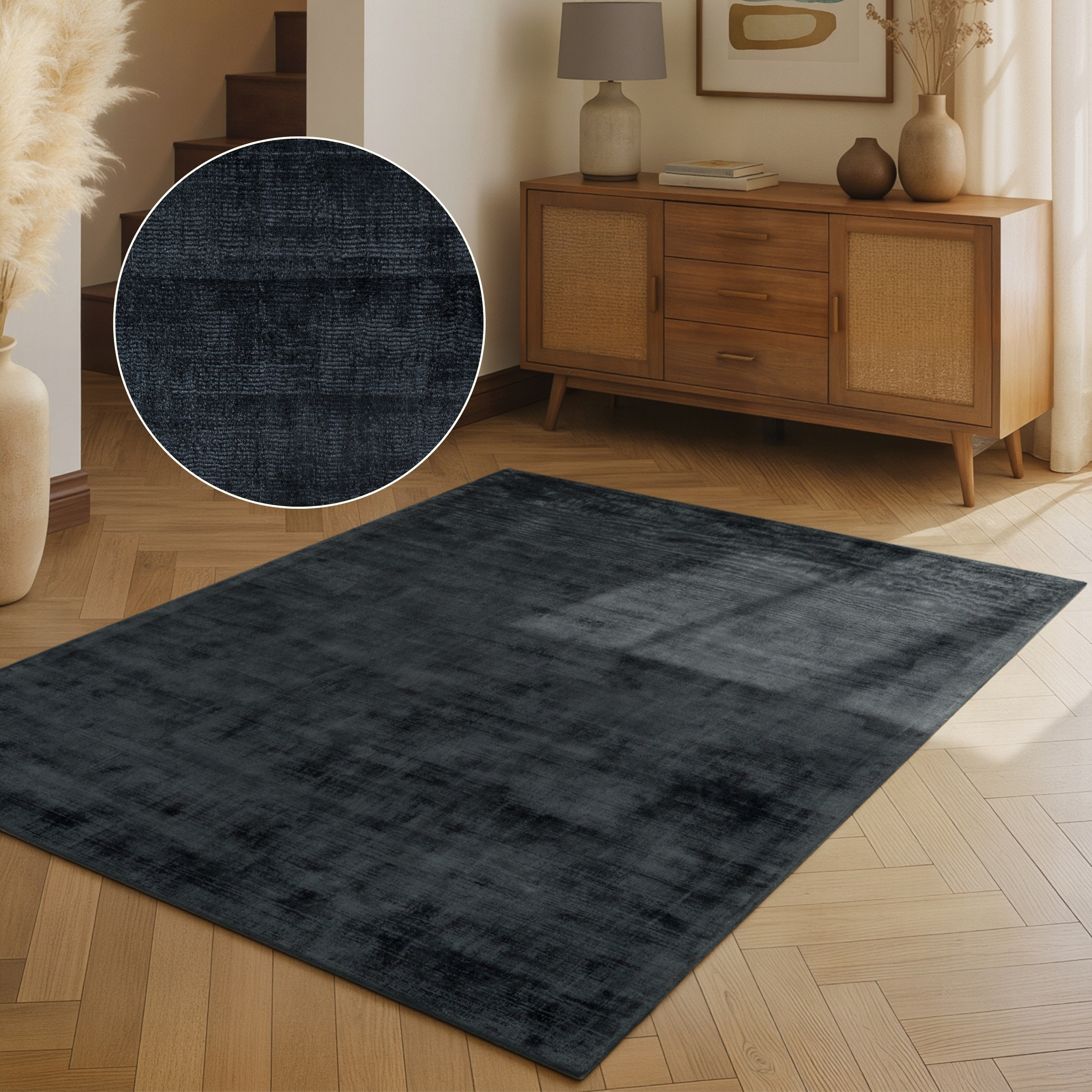 vikosa Teppich "Noemi" rechteckig 10 mm Höhe Dezenter Glanz, Weich, Seidenoptik, Viskose, Wohnzimmer, Schlafzimmer