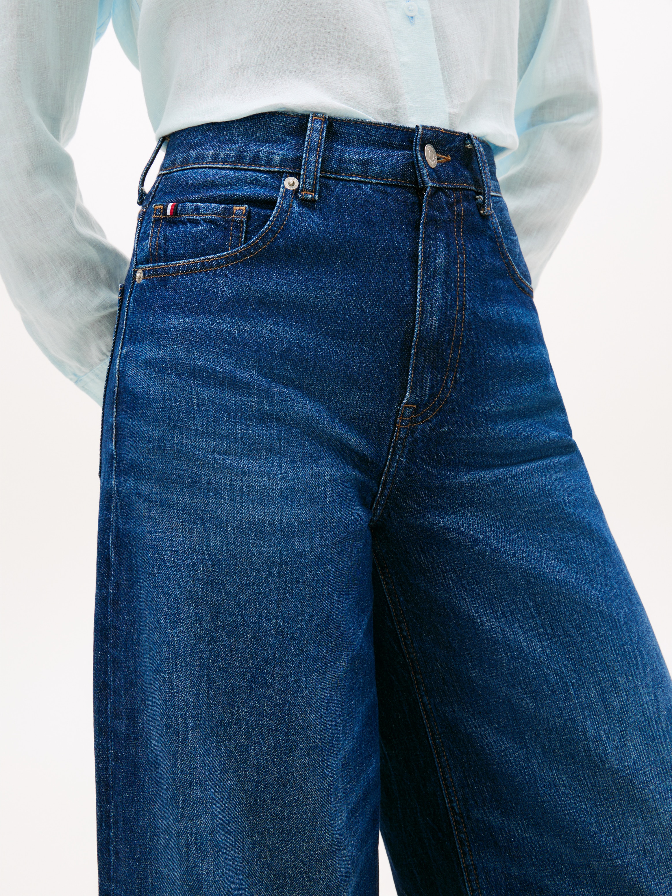 Tommy Hilfiger Weite Jeans »DNM NEW DOREEN 70'S WIDE LEG HW« Baumwolle, lässig geschnitten, wide fit, high waist
