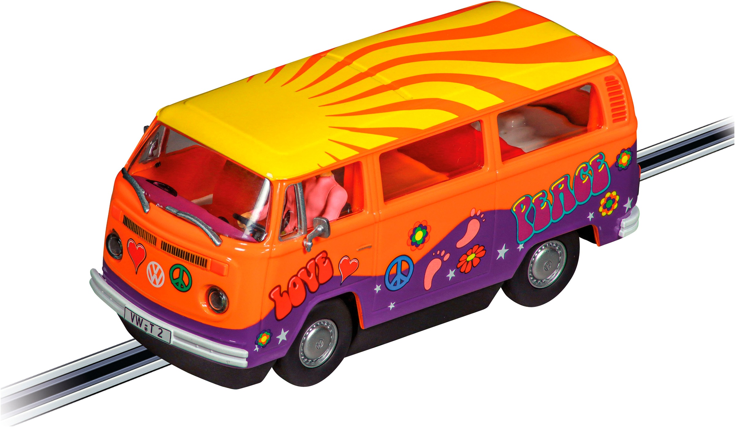 Carrera® Rennbahn-Auto »VW Bus T2b "Peace and Love"«, mit Lichteffekt