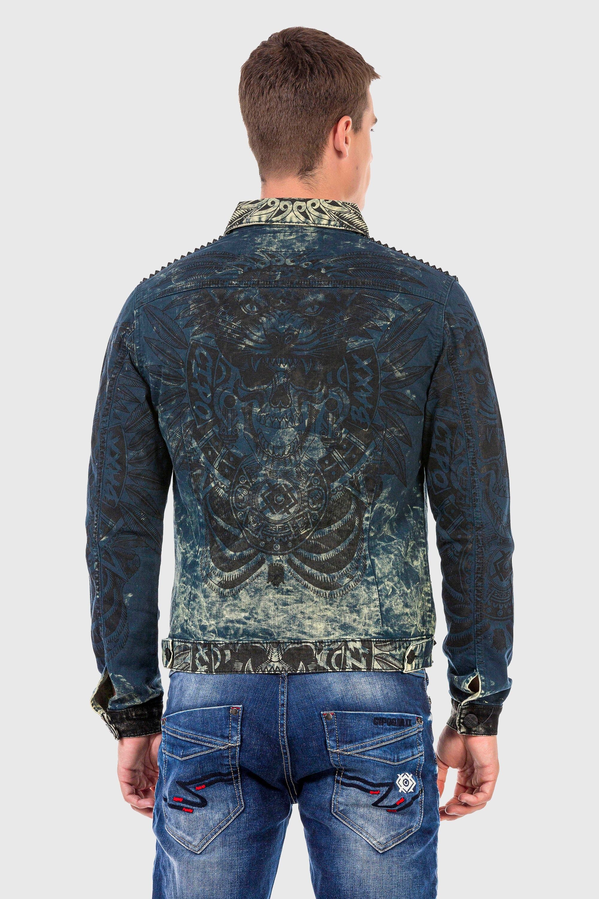 Cipo & Baxx Jeansjacke »Jacke«, ohne Kapuze, mit Allover-Print