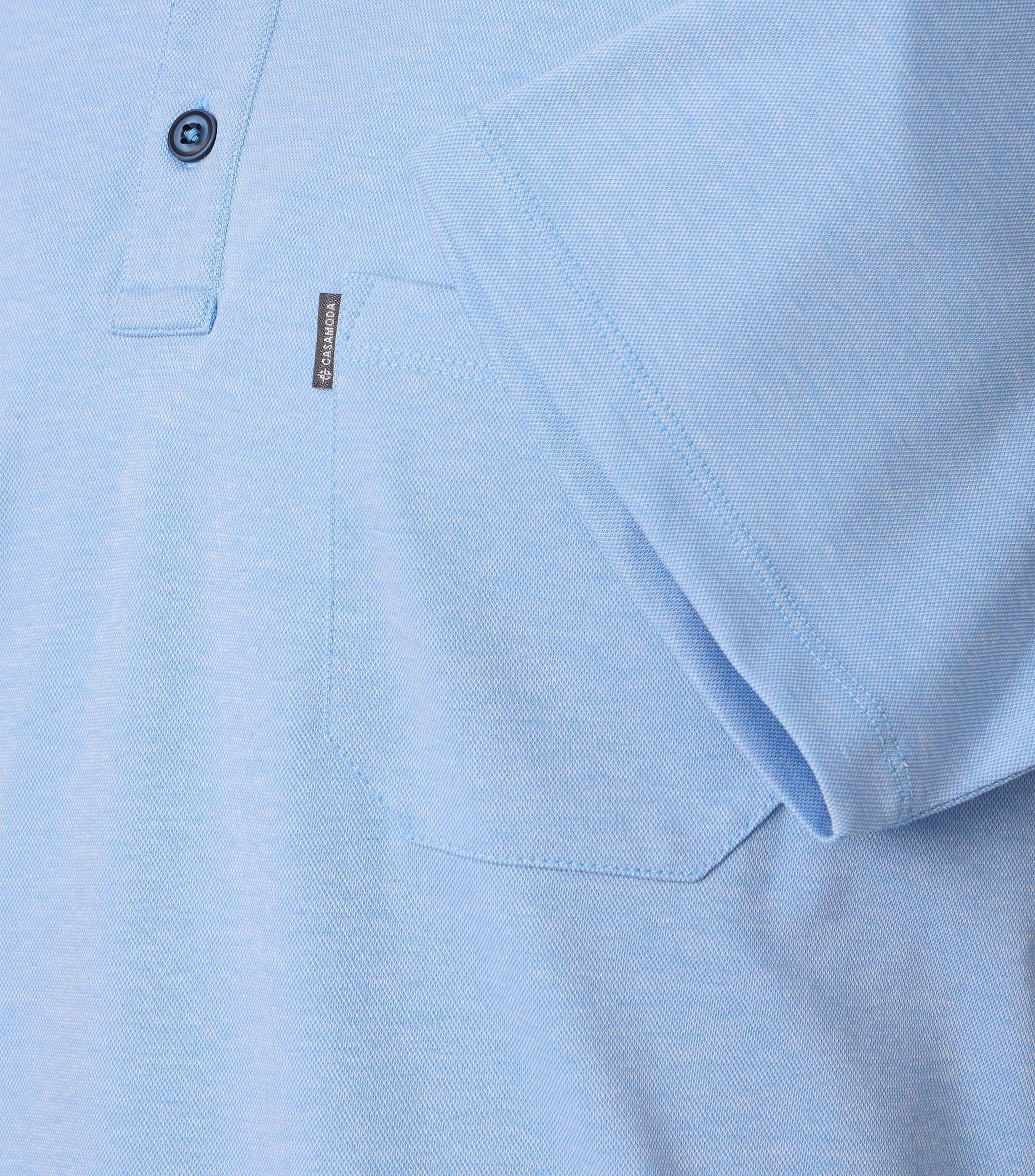 Poloshirt CASAMODA "CASAMODA Polo-Shirt uni", Damen, Gr. L, himmelblau, 55% Baumwolle, 45% Polyester, Shirts 3