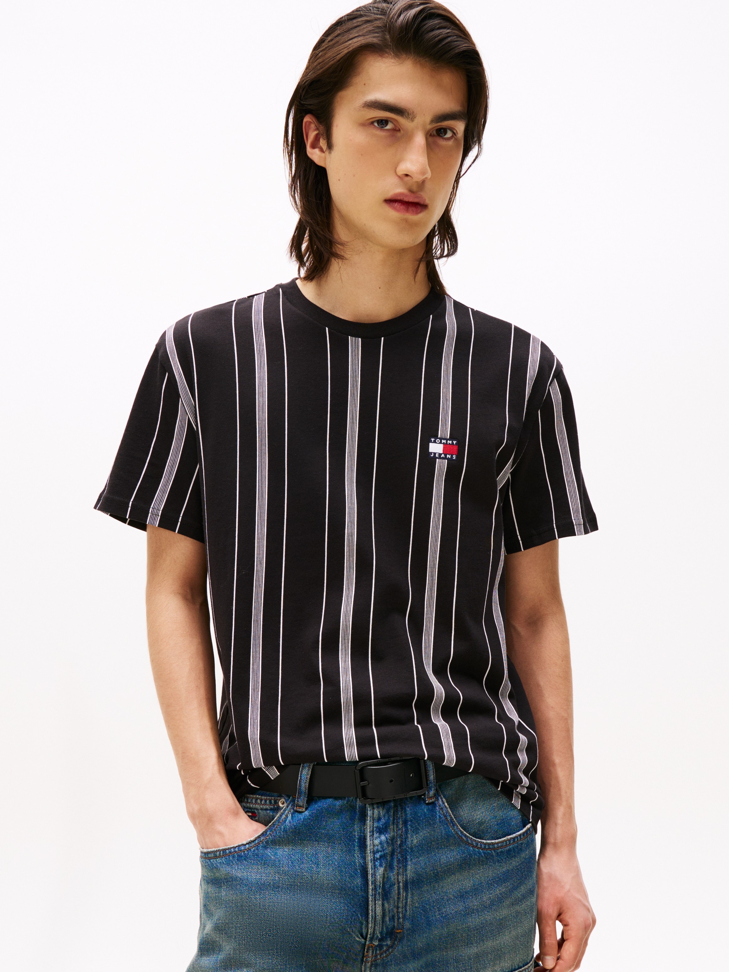 Tommy Jeans T-Shirt "TJM REG VERT STRIPE SS TEE", modisch gestreift günstig online kaufen
