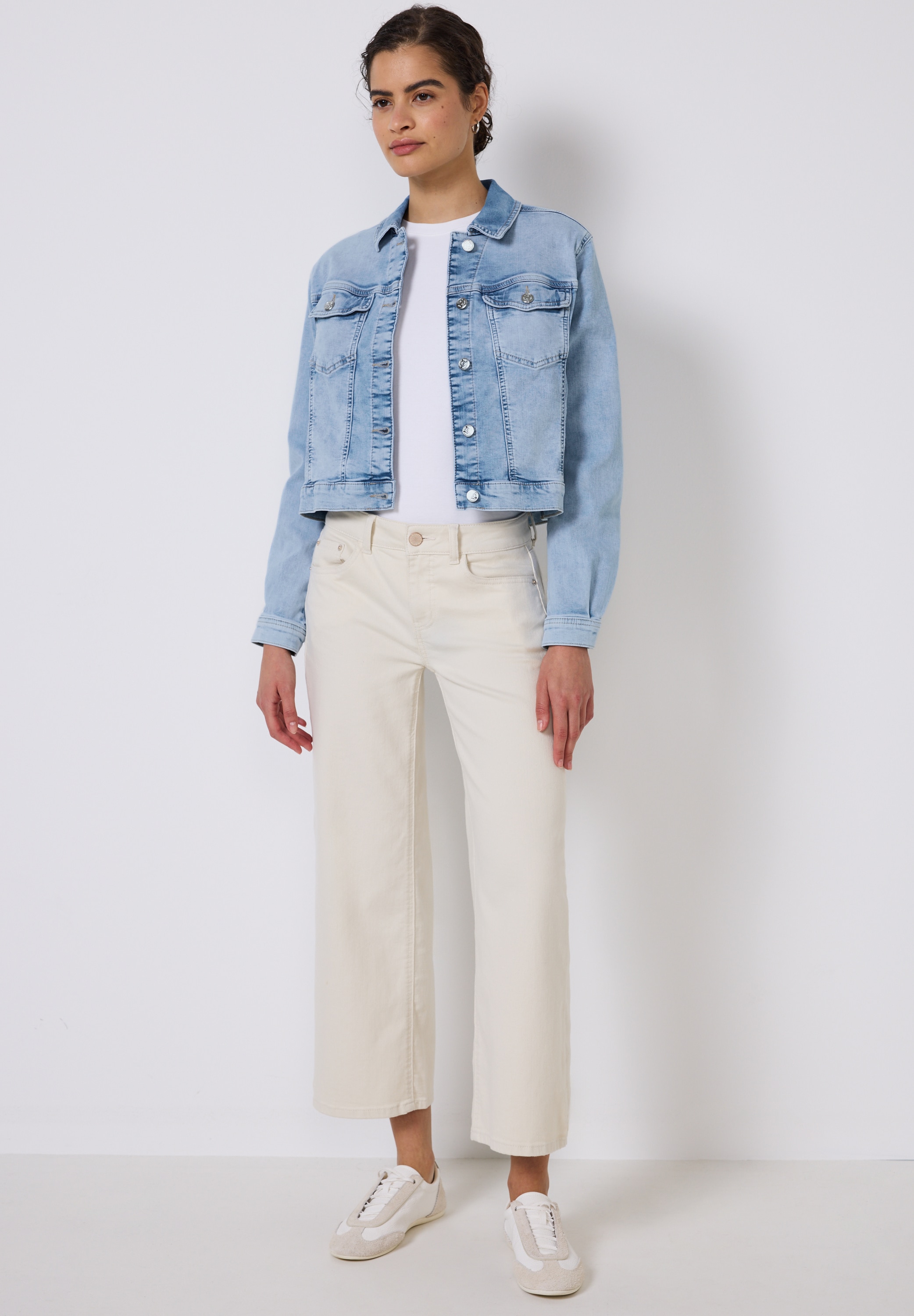 STREET ONE STUDIO Jeansjacke, ohne Kapuze, mit Brusttasche
