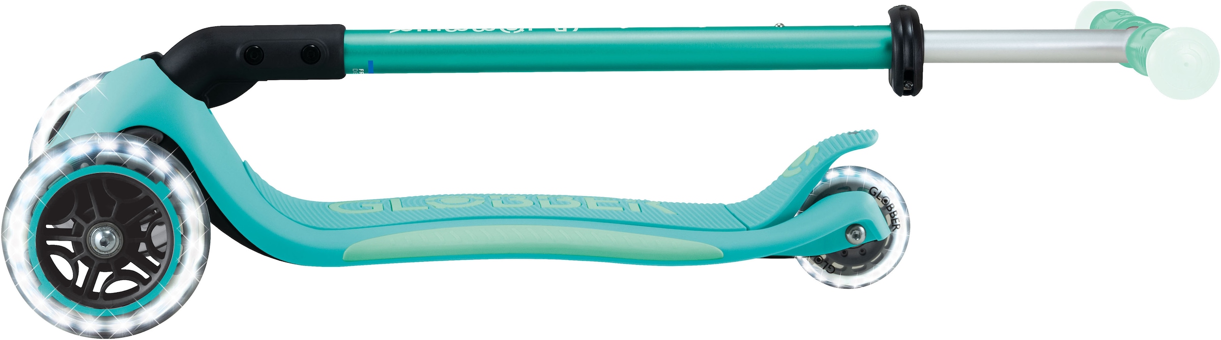 Globber Tretroller »ELITE GLOW LIGHTS, mit Leuchtrollen und Glow-Effekt«