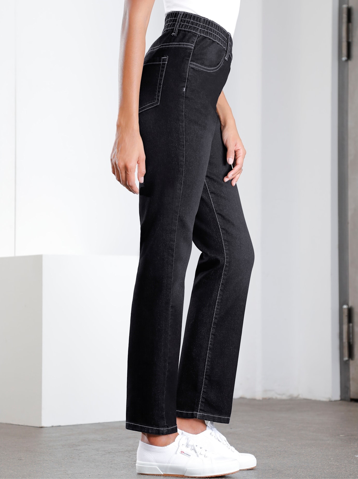 Classic Basics High-waist-Jeans 1 Stk. tlg. günstig online kaufen