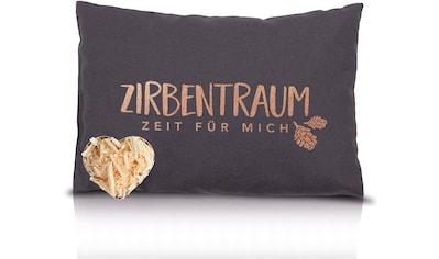 Zirbenkissen »Zirbentraum in Anthrazit/Roségold 30x20 mit Reißverschluss - Gefüllt«,...