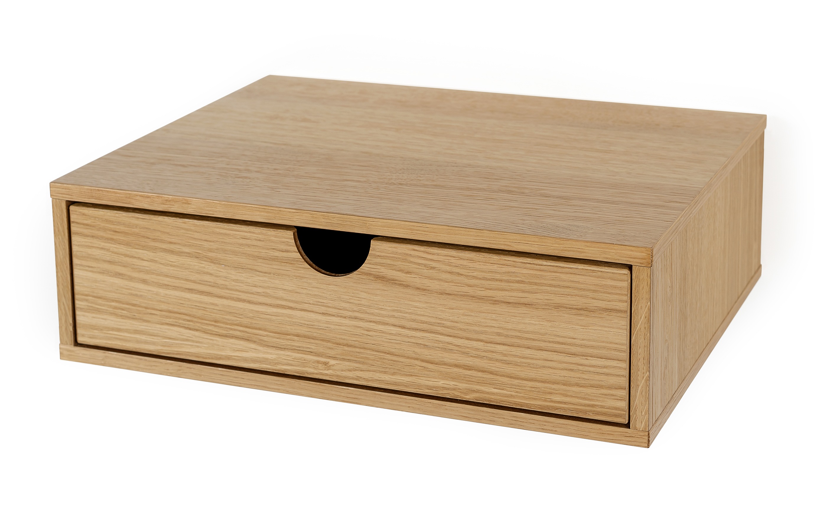 Thumbnail - Woodman Nachttisch "Farsta, Beistelltisch, Ablage mit Schublade" Holzfurnier aus Eiche, Breite 40 cm, Wandmontage, FSC