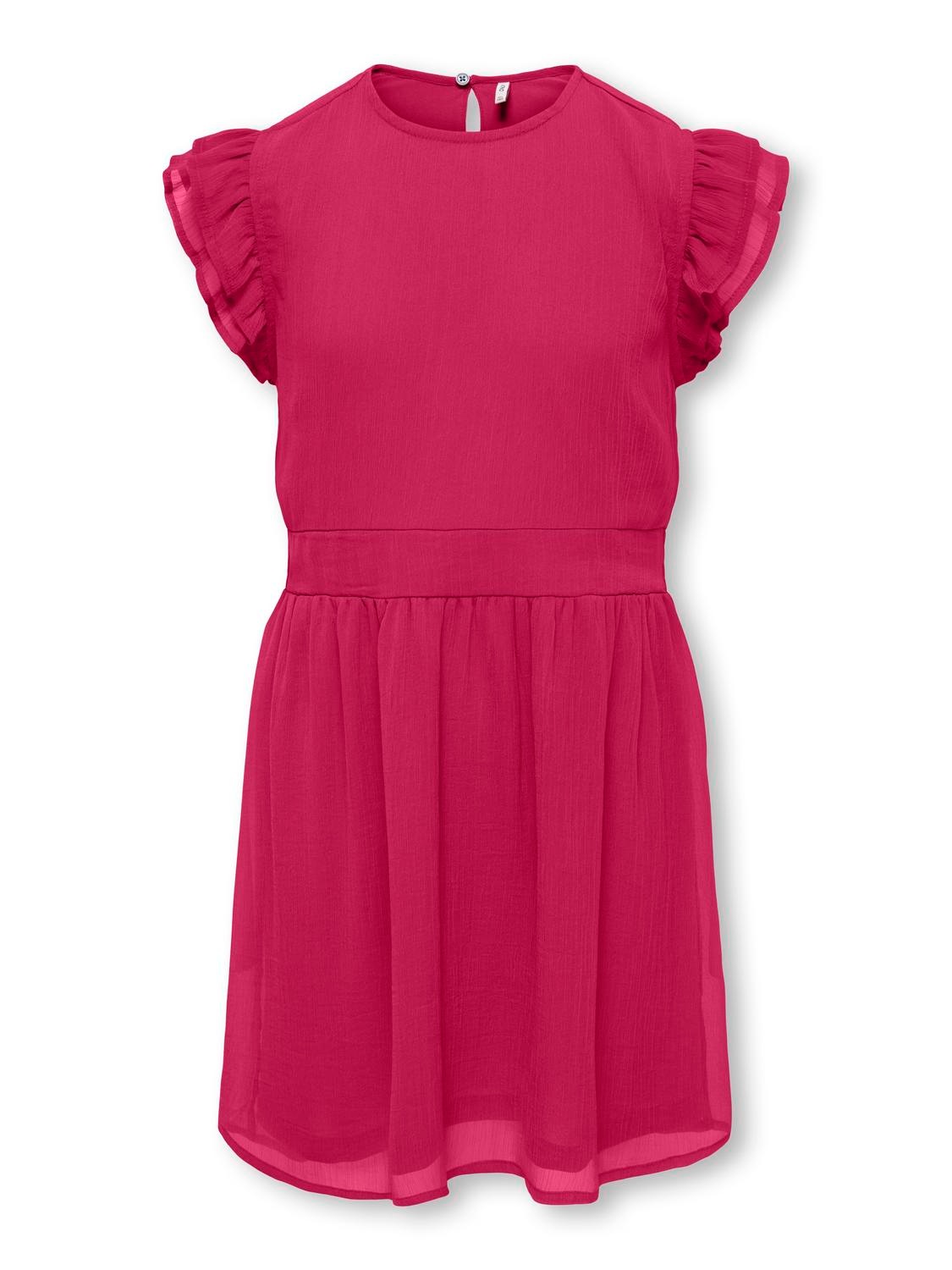 KIDS ONLY Midikleid "KOGASTA LIFE S/S DRESS WVN" Kunstfaser