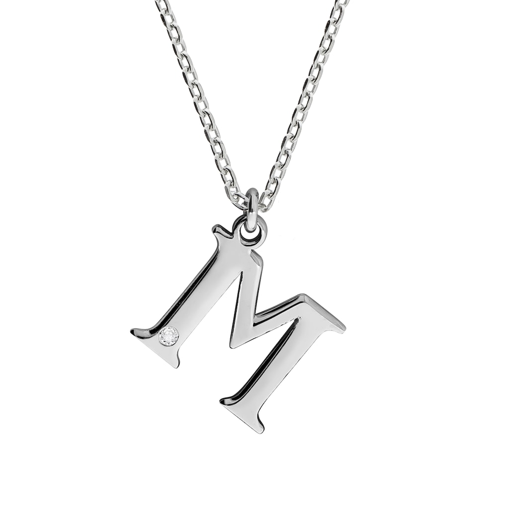 Diamonds by Ellen K. Kette mit Anhänger »925/- Sterling Silber Diamant 0,008ct. Buchstabe M«