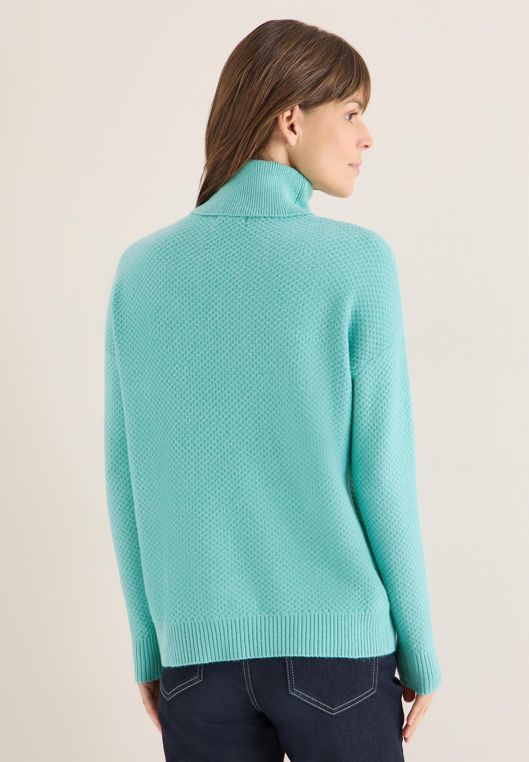 STREET ONE Rollkragenpullover aus Baumwolle mit Stretchanteil