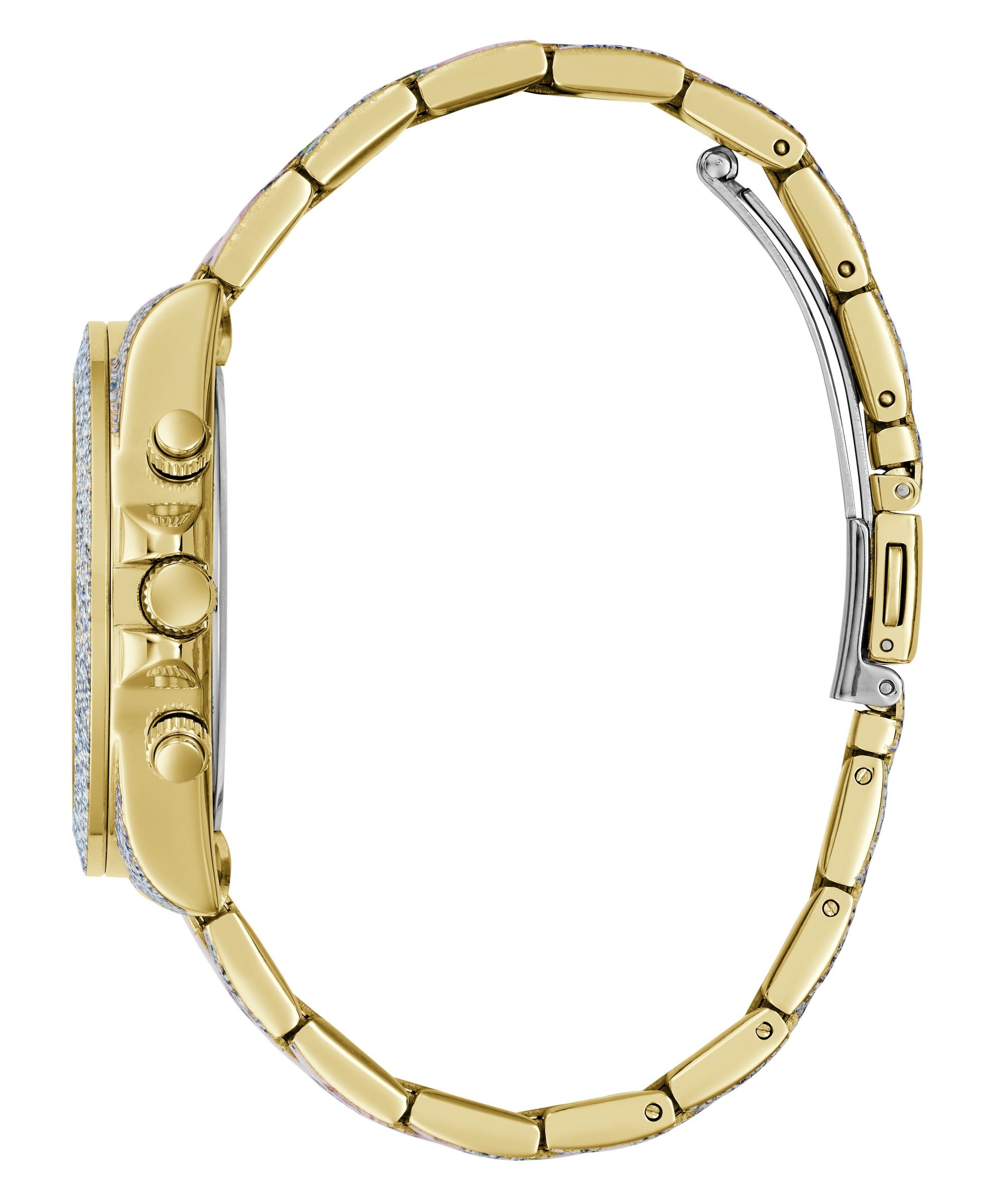 Guess Multifunktionsuhr »ROSALIE« Quarzuhr, Armbanduhr, Damenuhr, Edelstahlarmband, analog, Wochentag