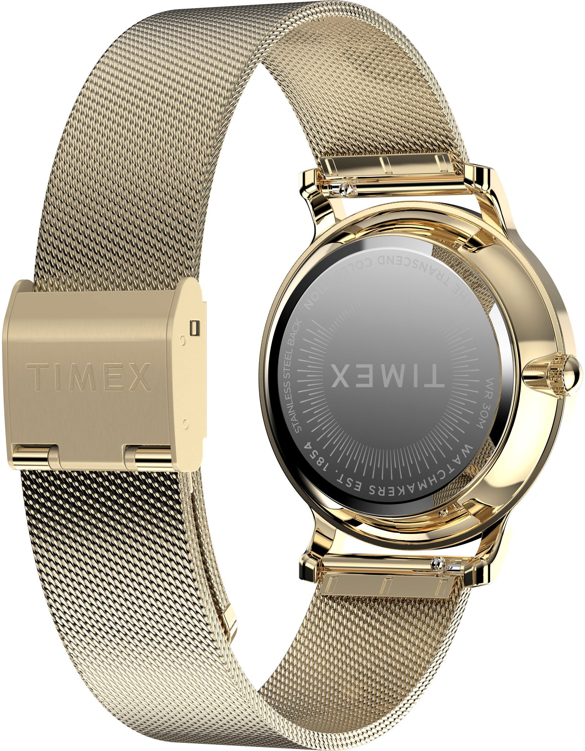 Timex Quarzuhr »TRANSCEND«, Armbanduhr, Damenuhr,Edelstahlarmband,analog