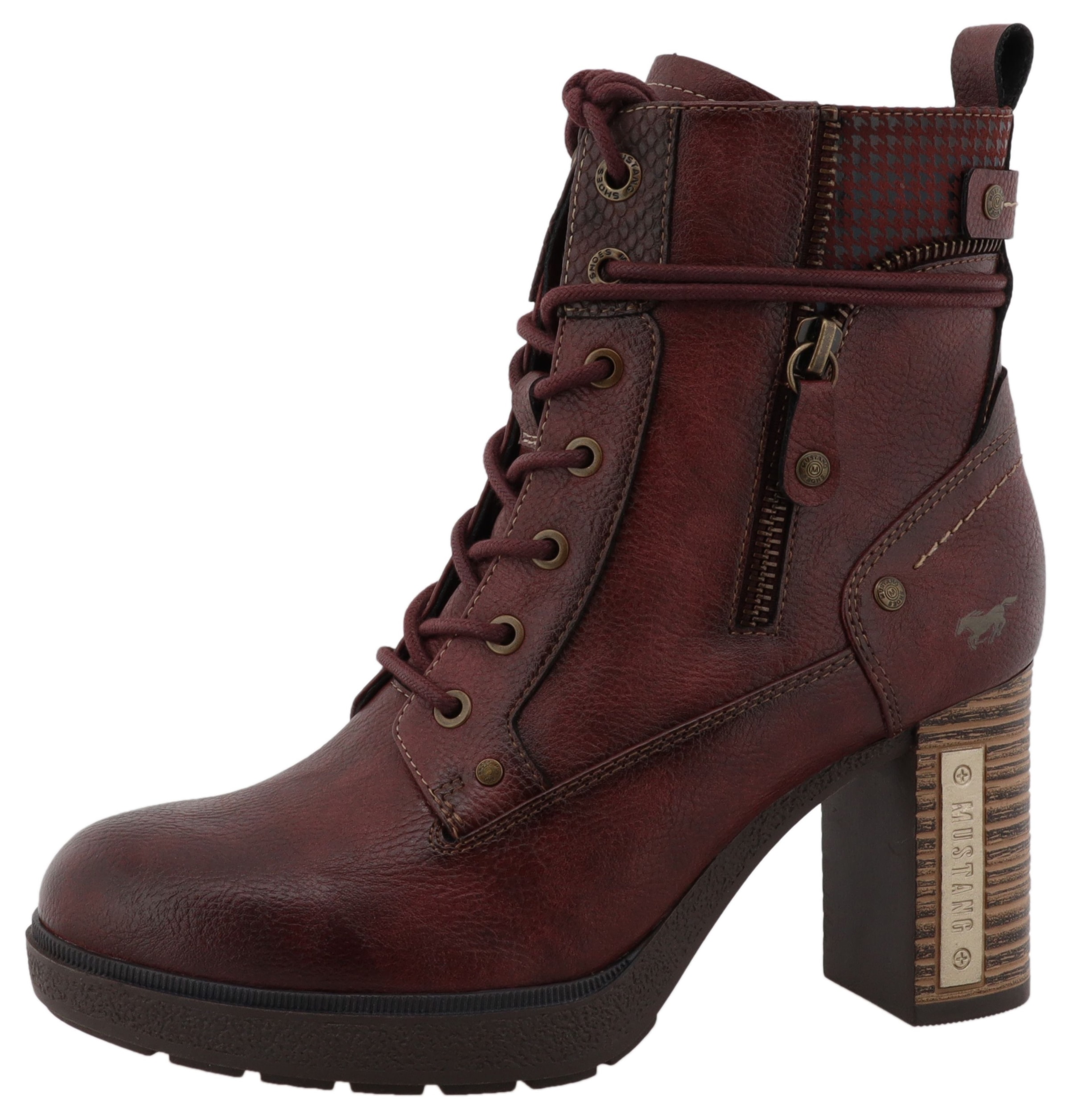 Mustang Shoes Winterstiefelette "Nana" Schnürstiefelette mit wärmendem Text günstig online kaufen