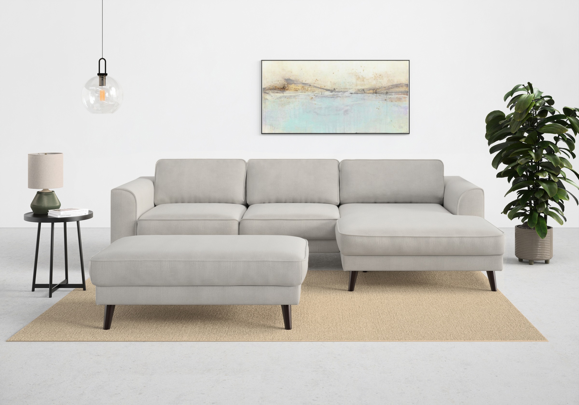 TRENDMANUFAKTUR Ecksofa »Lumber Jack, elegantes Designsofa, zeitlos modern, hoher Sitzkomfort«, wahlweise mit Bettfunktion u. Bettkasten, L-Form