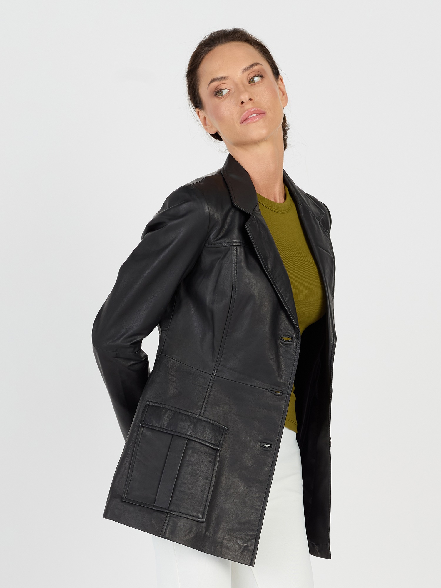 JCC DI-450 Leather Jacket Black Size 44 2
