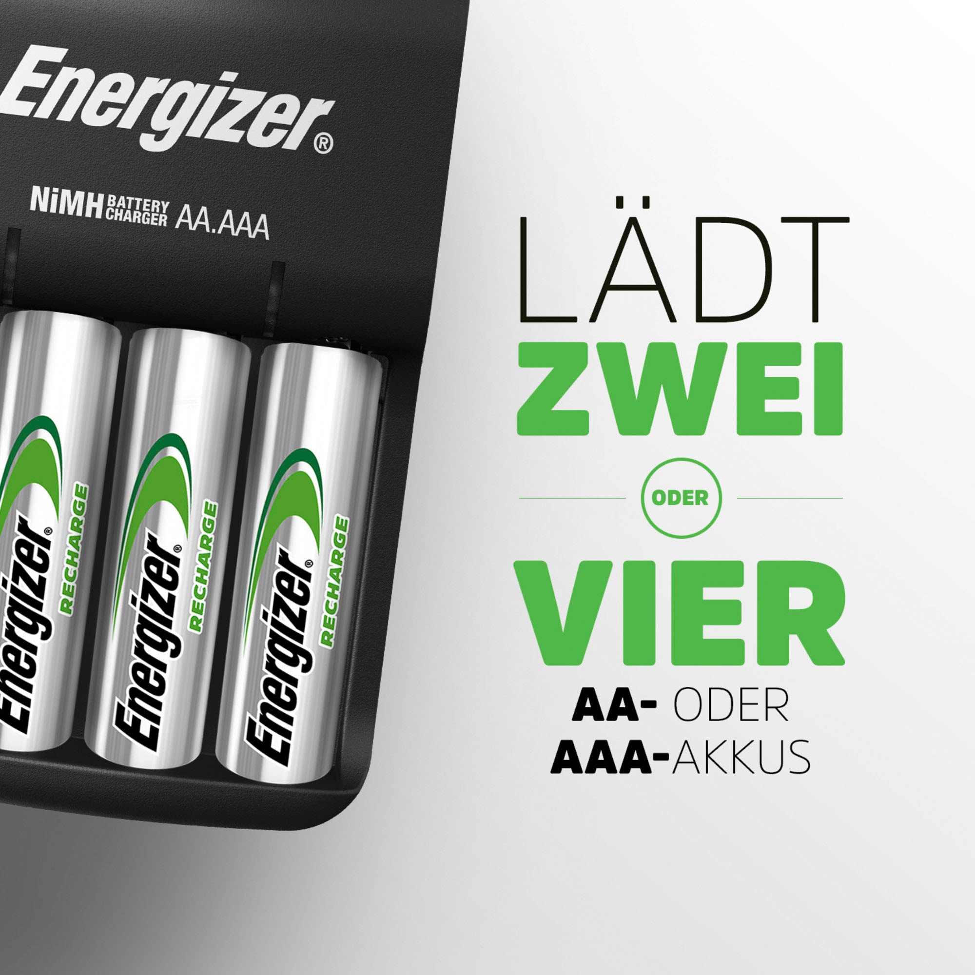 Energizer Batterie-Ladegerät »Base Charger + 4AA 1300 mAh«, 200 mA