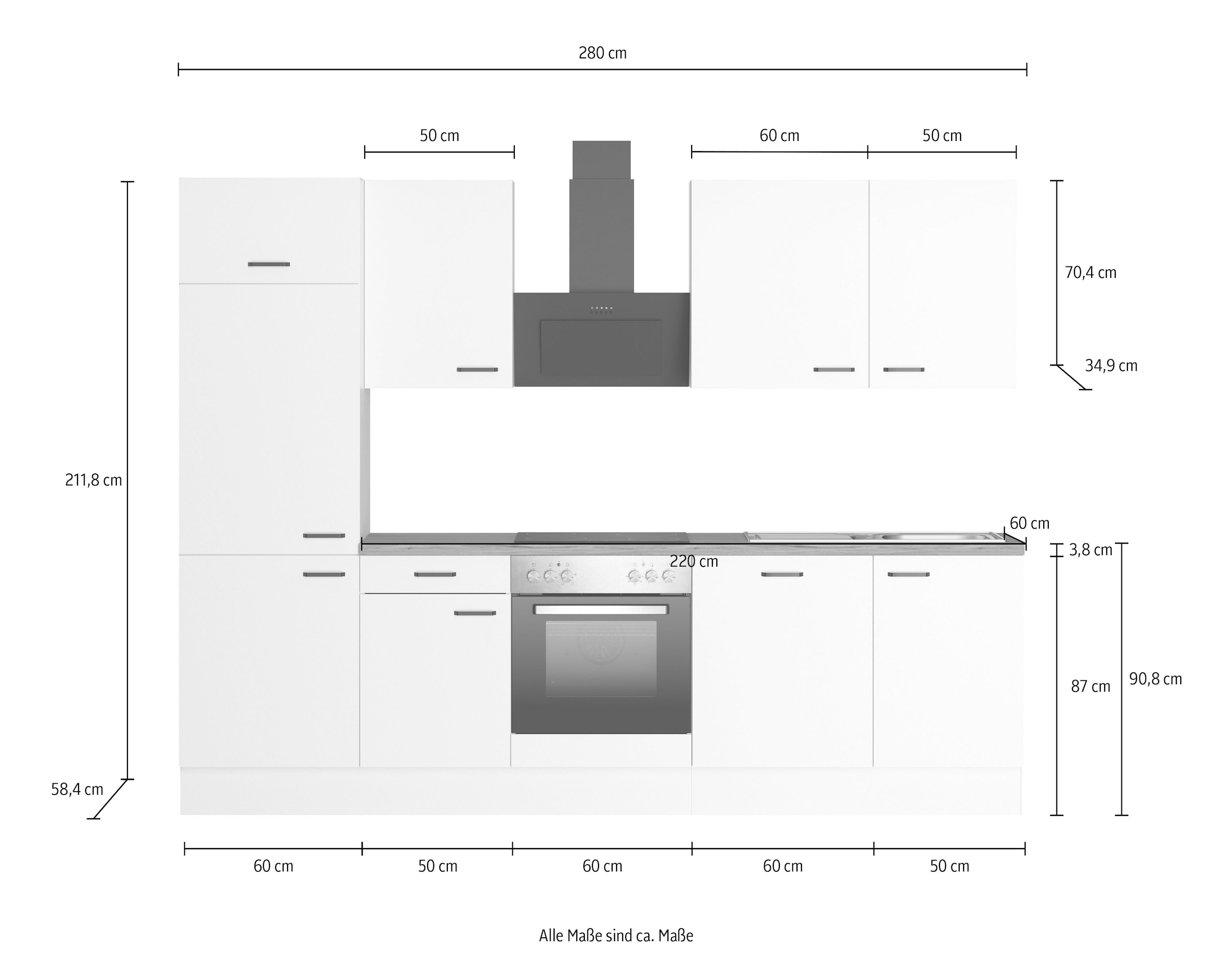 KOCHSTATION Küchenzeile »KS-Paula«