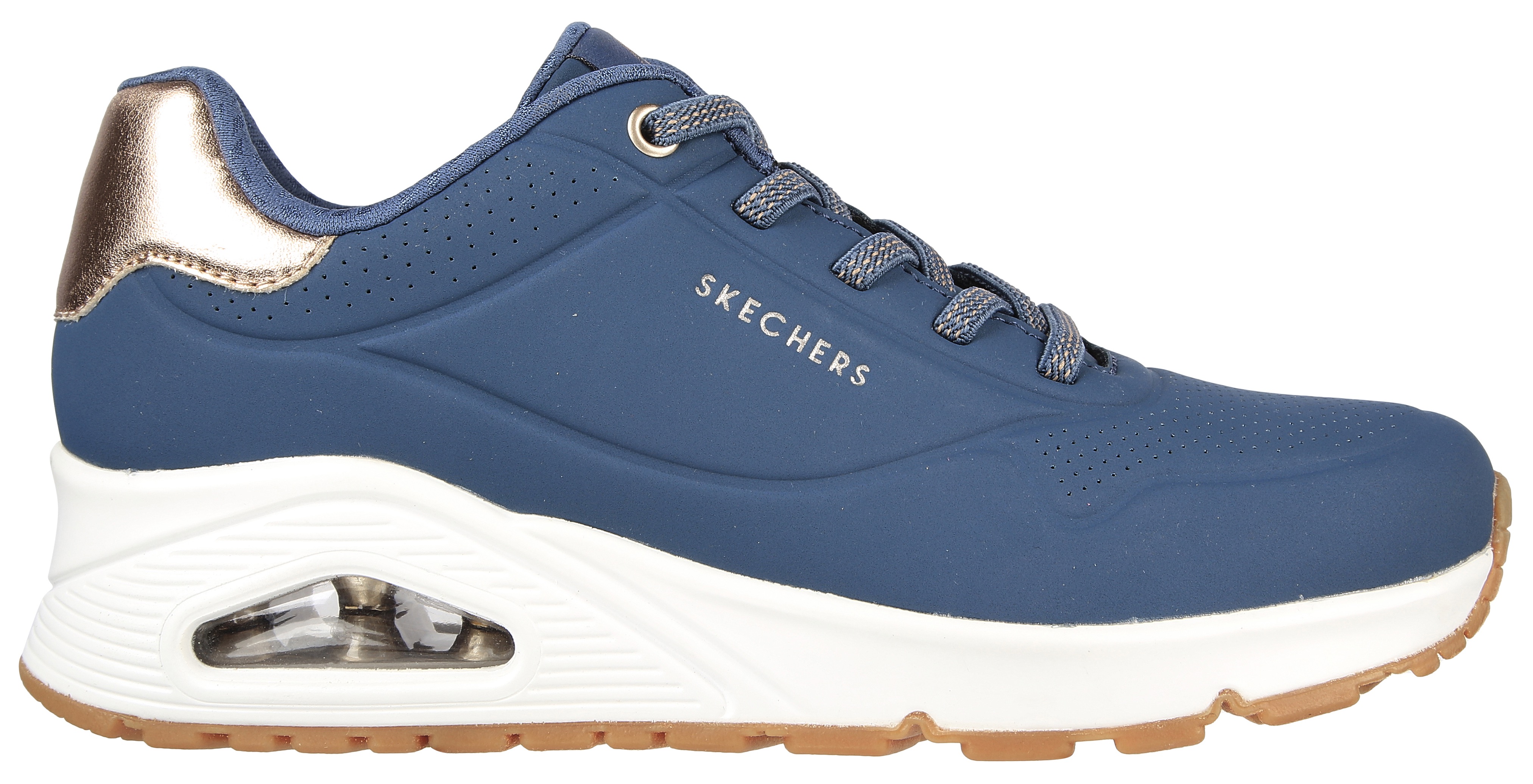 Thumbnail - Skechers Slip-On Sneaker "UNO SHIMMER AWAY" Slipper, Freizeitschuh, Plateausneaker mit modischem Keilabsatz