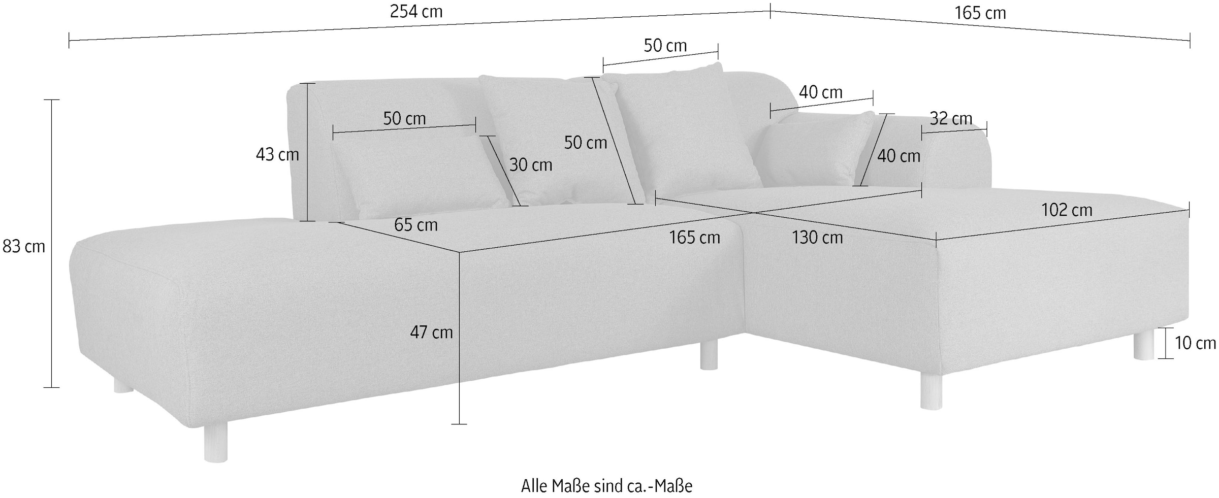 andas Ecksofa »Svennis L-Form«, incl. Zierkissen, in 2 Bezugsvarianten