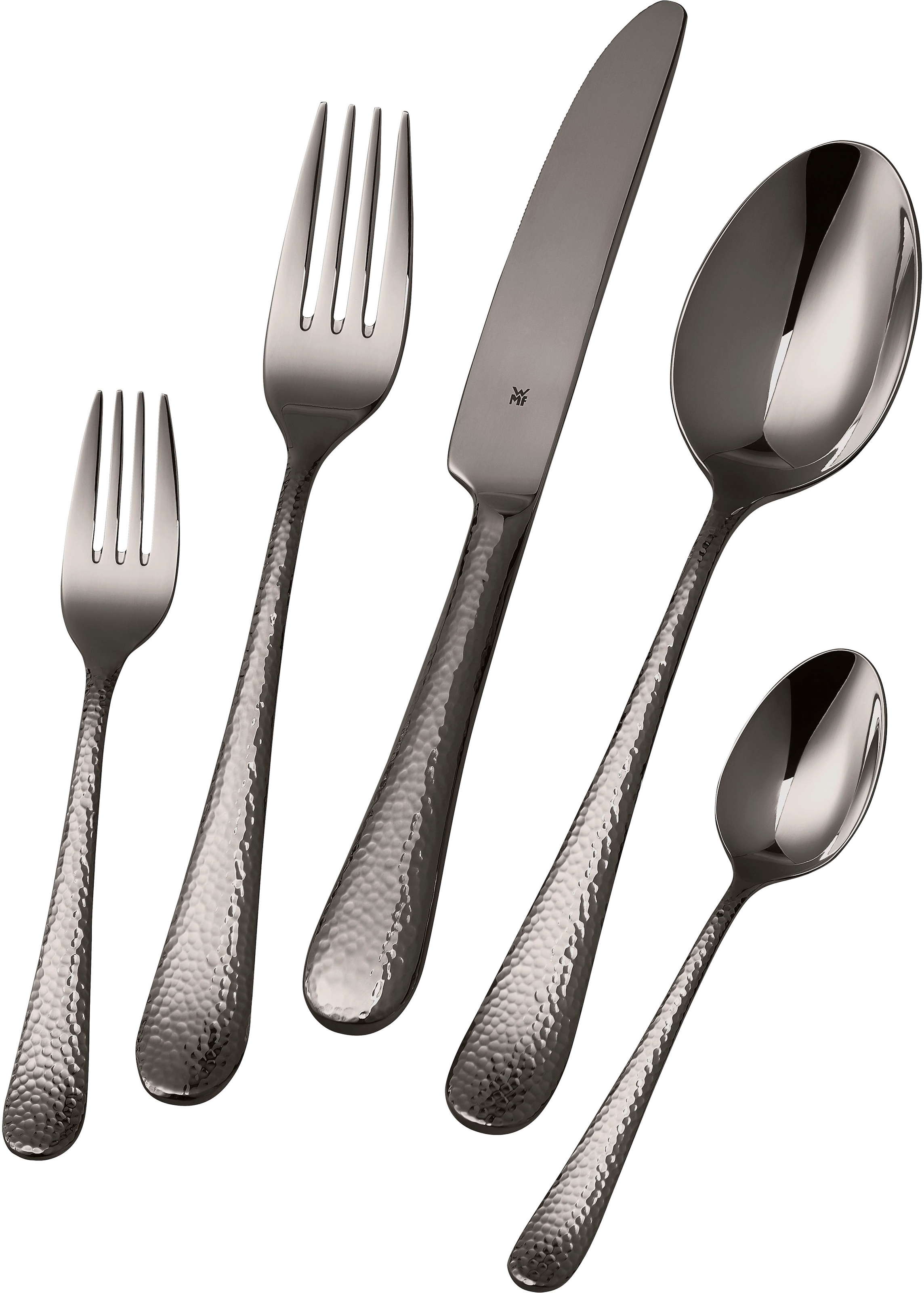 WMF Besteck-Set »Sitello«, (Set, 30 tlg.), geschmiedete Messer, farbecht, Wellenschliff, spülmaschinenfest