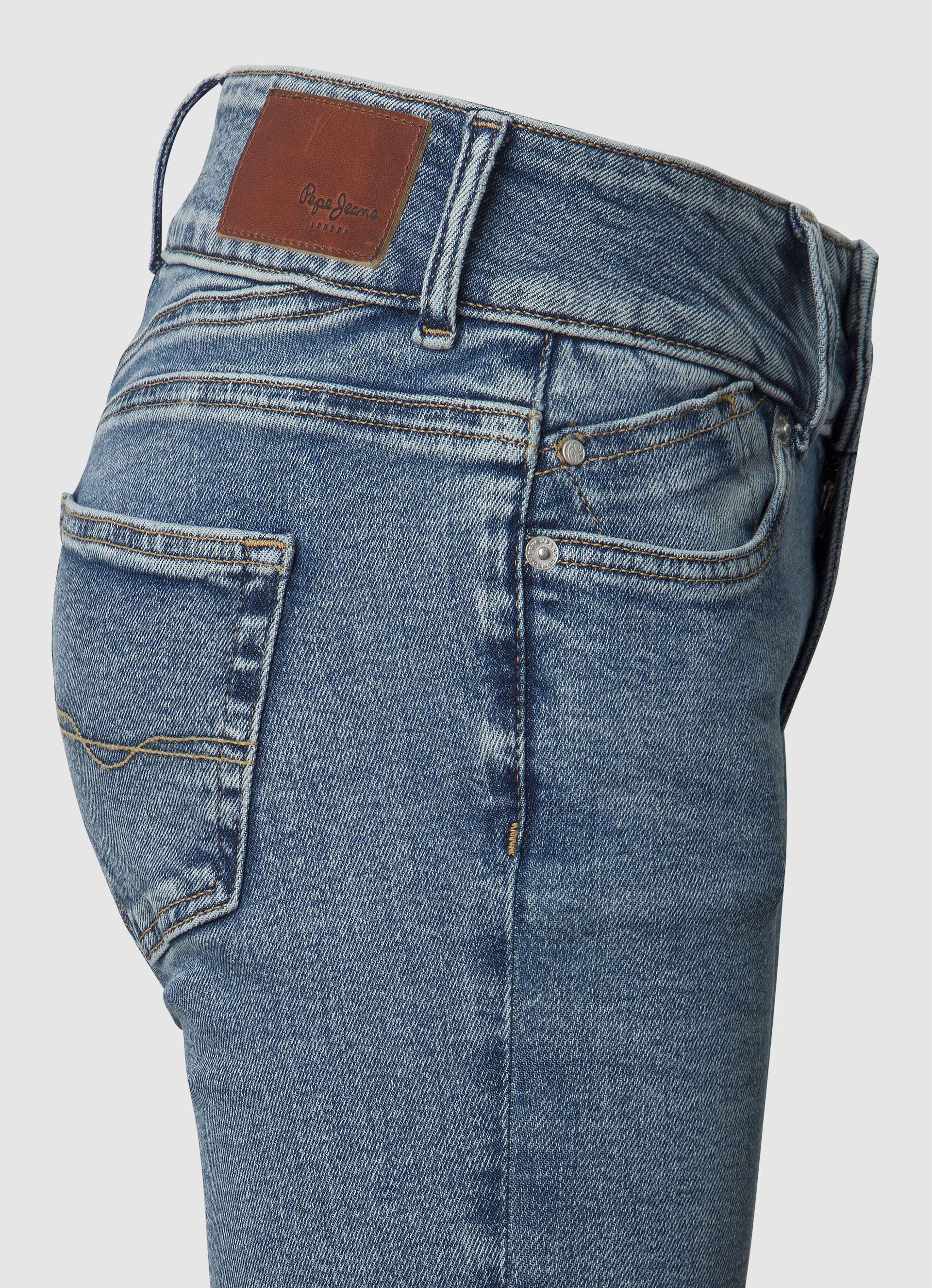 Pepe Jeans Slim-fit-Jeans »SLIM JEANS MW«, mit extrabreitem Bund mit Doppelknopf-Verschluss
