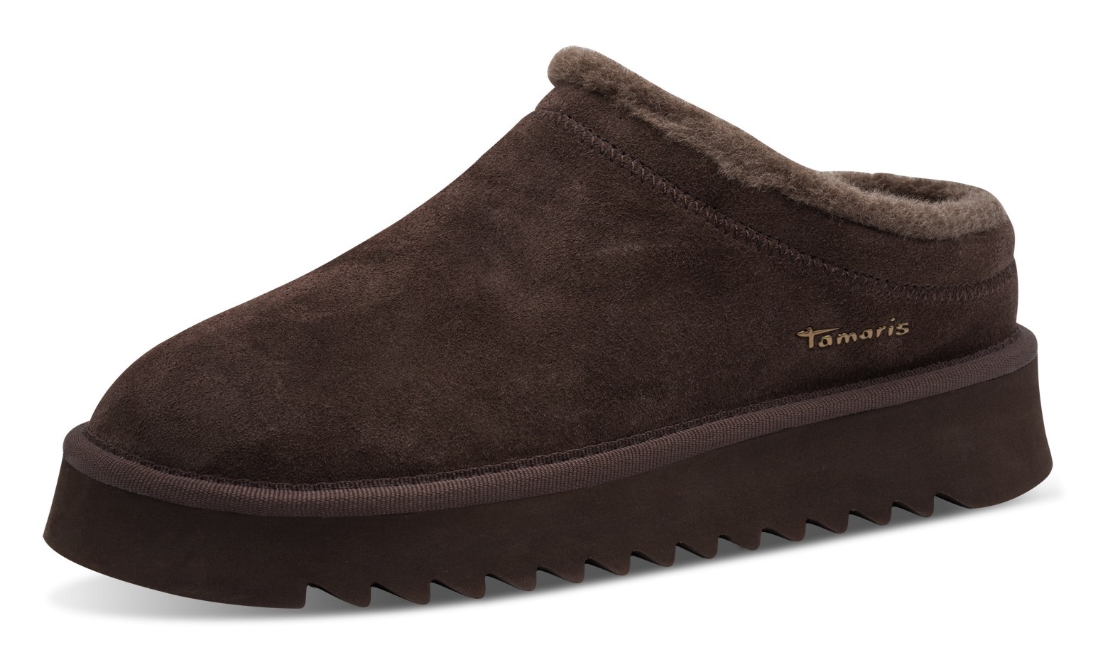 Tamaris Hausschuh, Clogs, Bequemschuh mit Fellimitat-Kragen günstig online kaufen