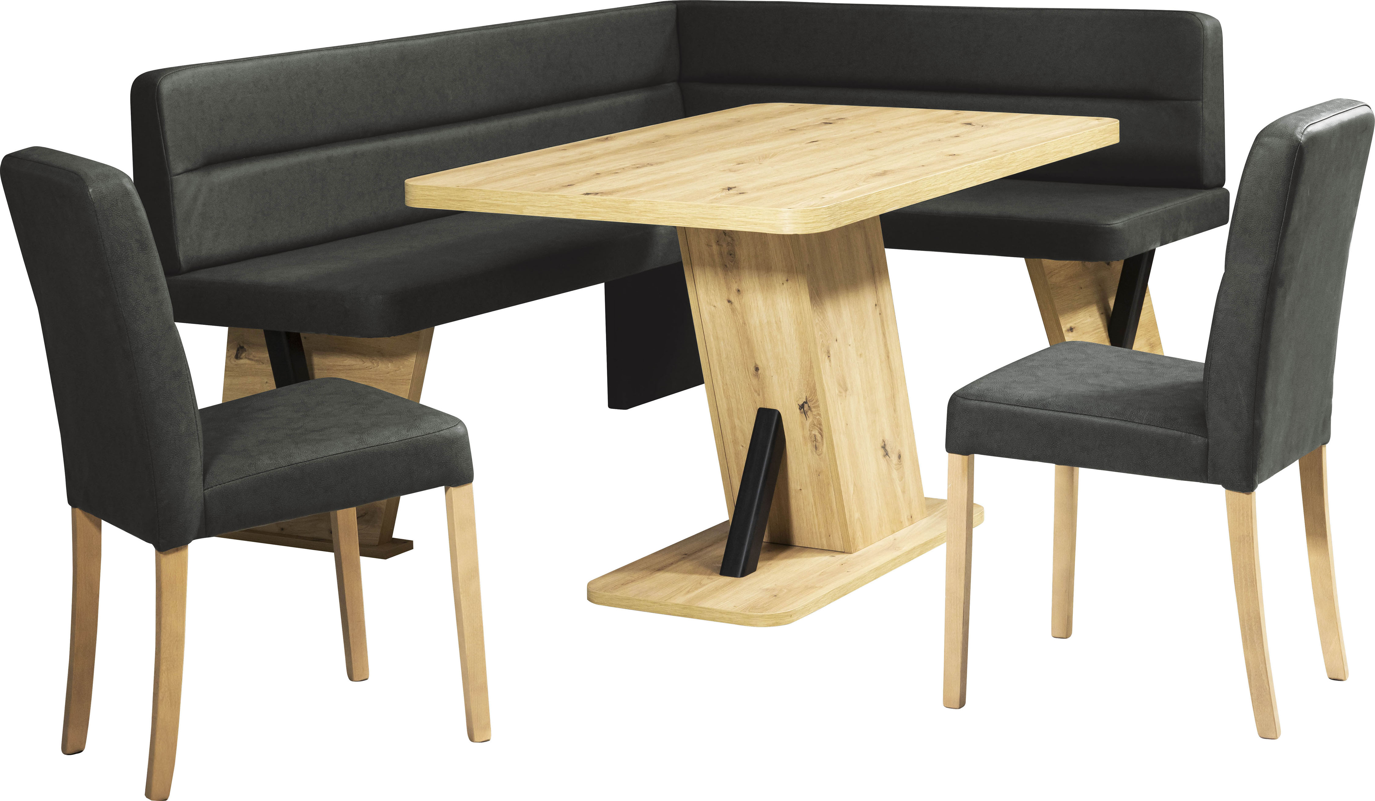 Home affaire "Laros Sitzgruppe, Eckbank, Stühle, Tisch" Set, 4tlg Set, perfekt für Küche, Esszimmer, Wohnzimmer, Bestseller