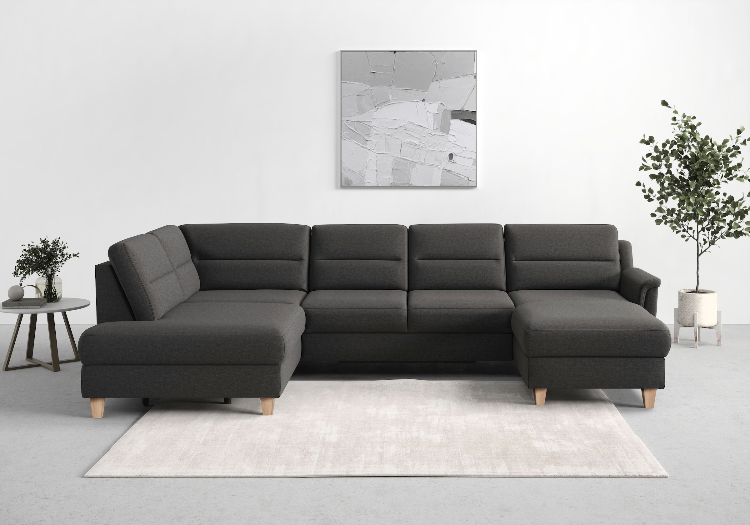 sit&more Wohnlandschaft "Farö U-Form" inklusive Federkern, wahlweise mit Schlaffunktion und Bettkasten