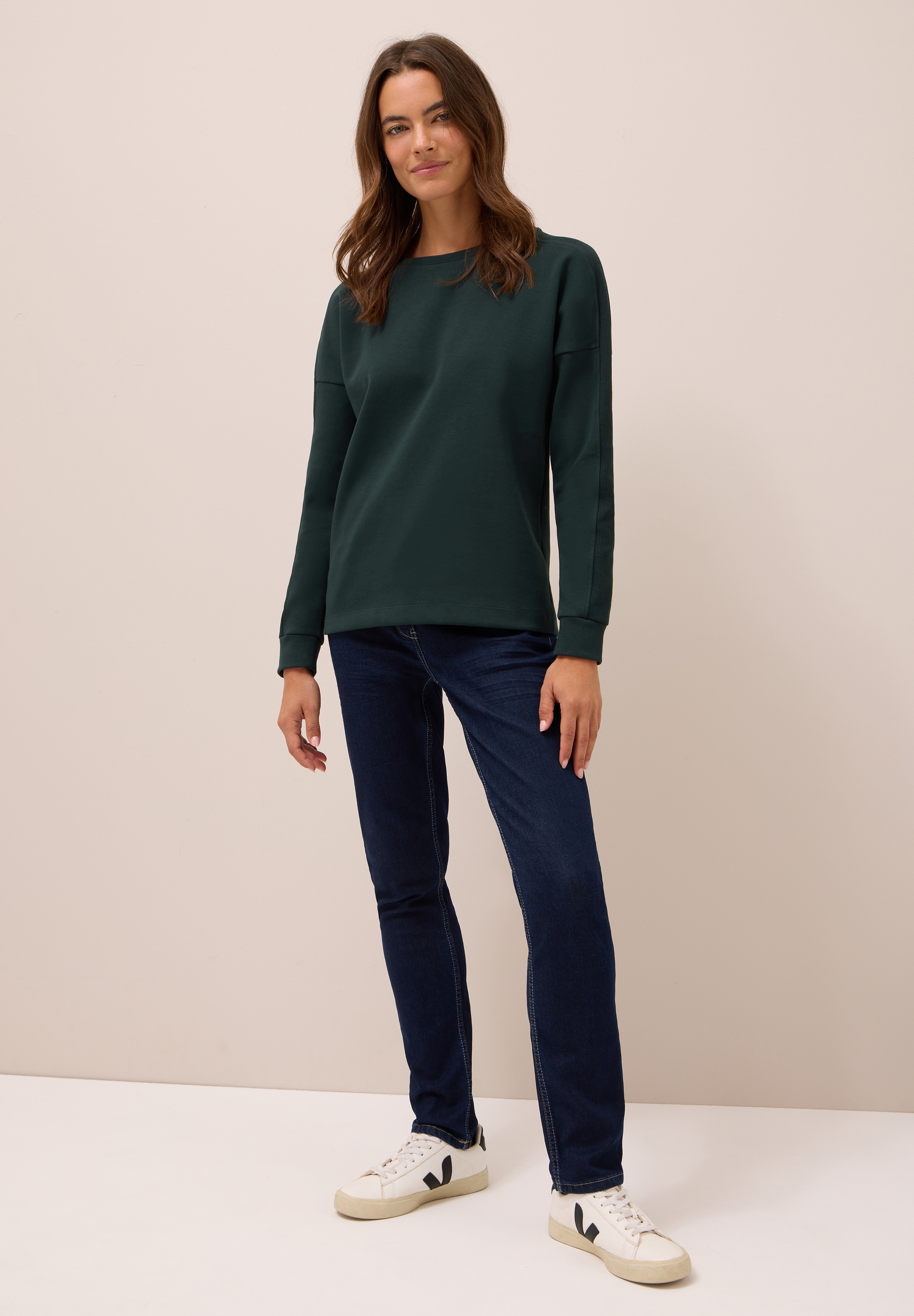 Cecil Langarmshirt aus elastischem Materialmix