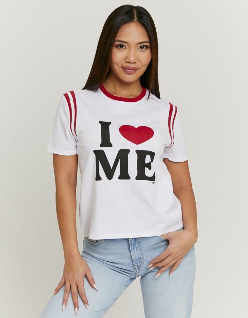 Tally Weijl T-Shirt "STSCOORCUN2" Baumwolle, Statement-Shirt mit Rundhals-A günstig online kaufen