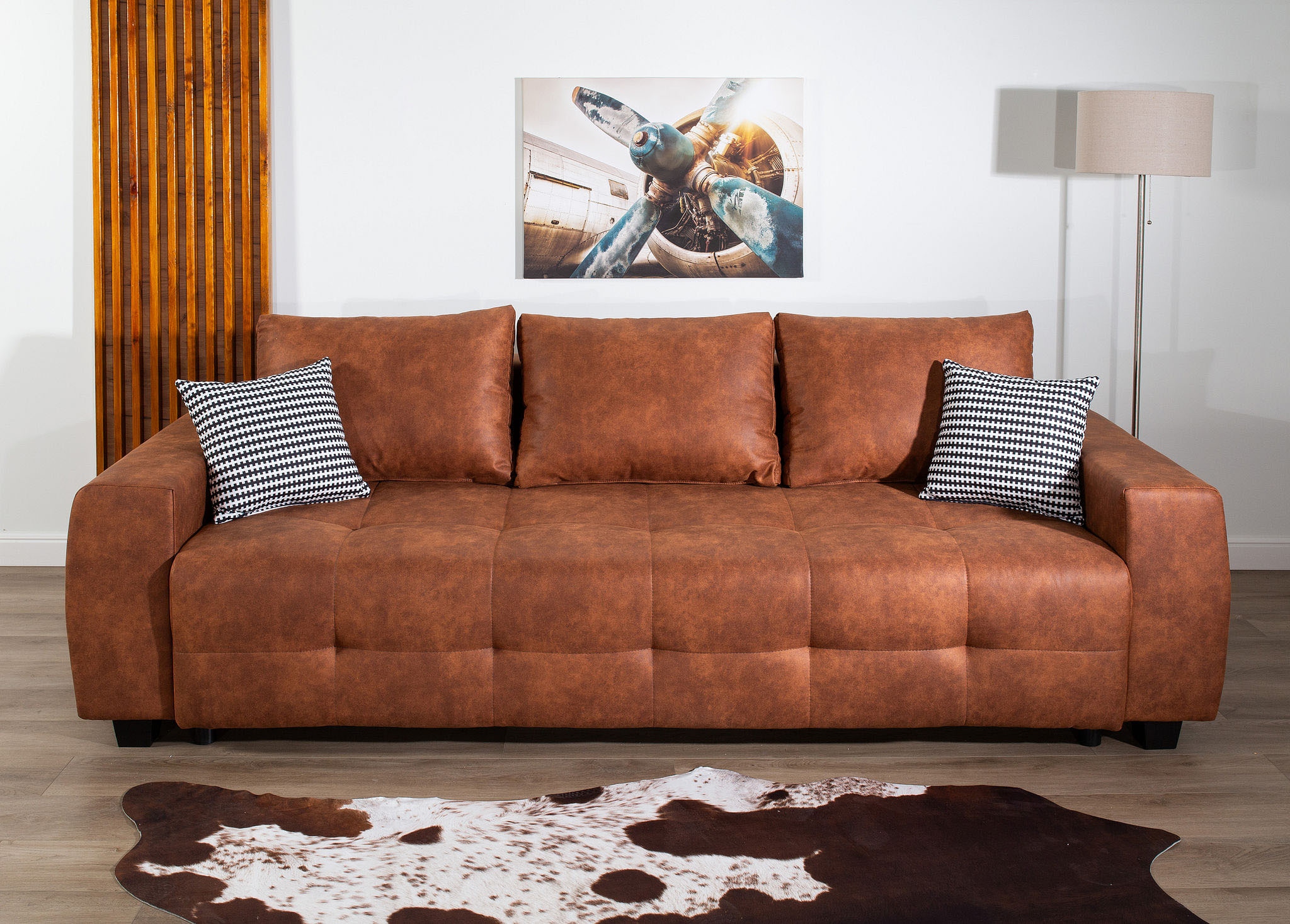 OTTO home Schlafsofa "Bella B: 241 cm, Liegefl. 142x194 cm mit Bettkasten & Zierkissen" Schlafcouch mit Gästebett, 2 Zierkissen inklusive, frei stellbar