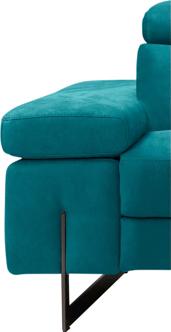 Egoitaliano 2,5-Sitzer »Candice, elegant und edel, hochwertiges Designsofa, bequem«, Kopfteile manuell verstellbar, titanumfarbene Kufenfüße