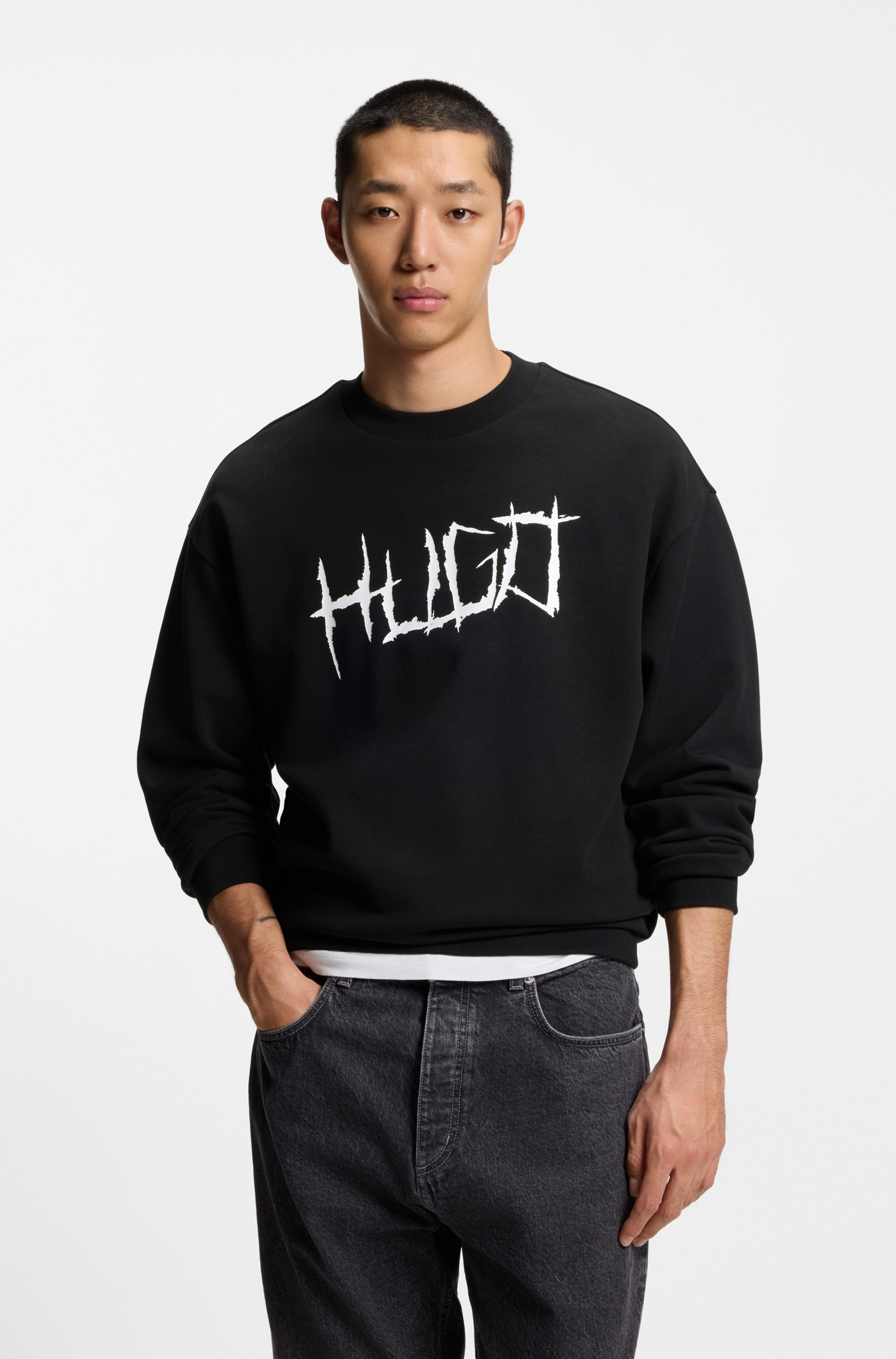 HUGO Blue Sweatshirt, Regular Fit, Logo-Print, Rundhalsausschnitt günstig online kaufen
