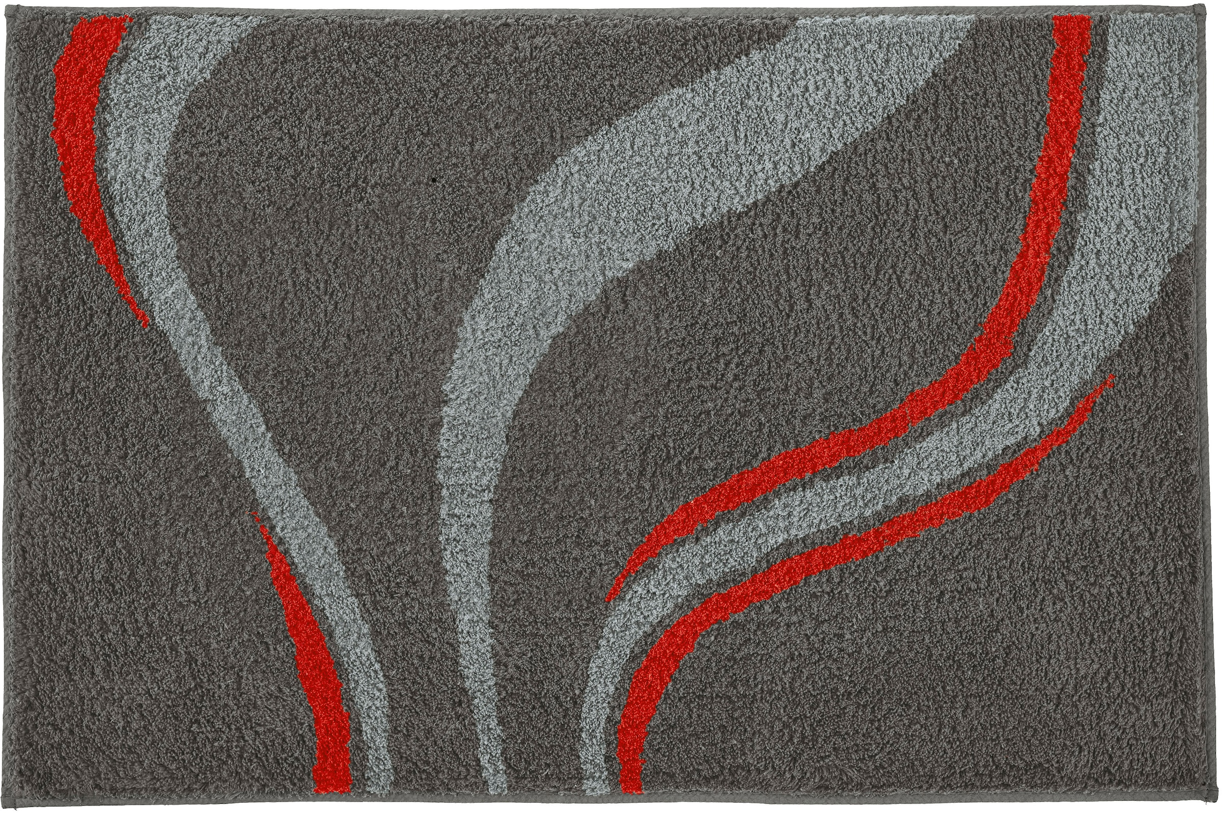 Kleine Wolke Badematte »»Vento«« Höhe 20 mm rutschhemmend beschichtet fußbodenheizungsgeeignet Badteppich, modernes Welledesign, besonders weich