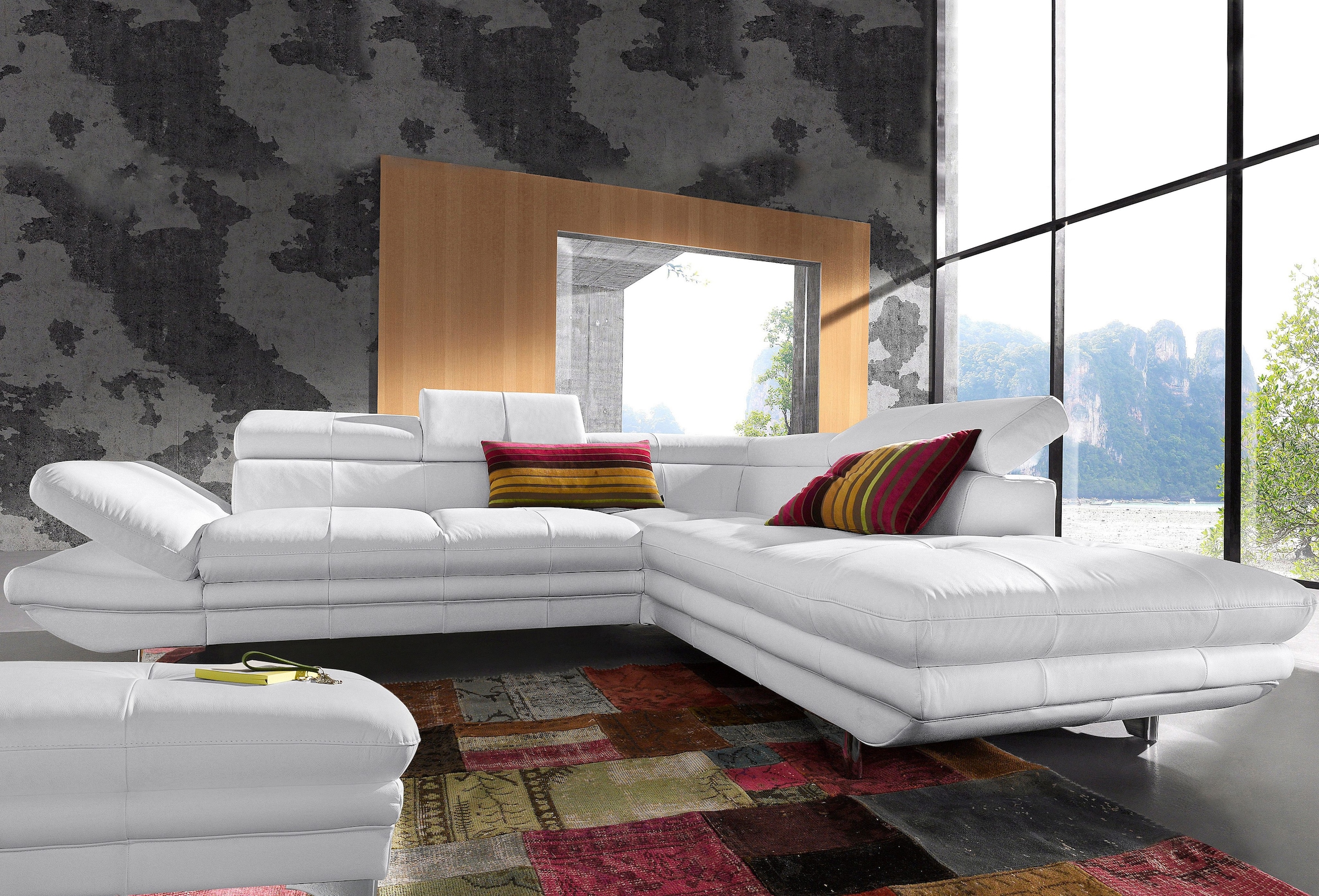COTTA Ecksofa »Enterprise L-Form«, mit Arm- & Kopfteilverstellung, wahlweise mit Bettfunktion