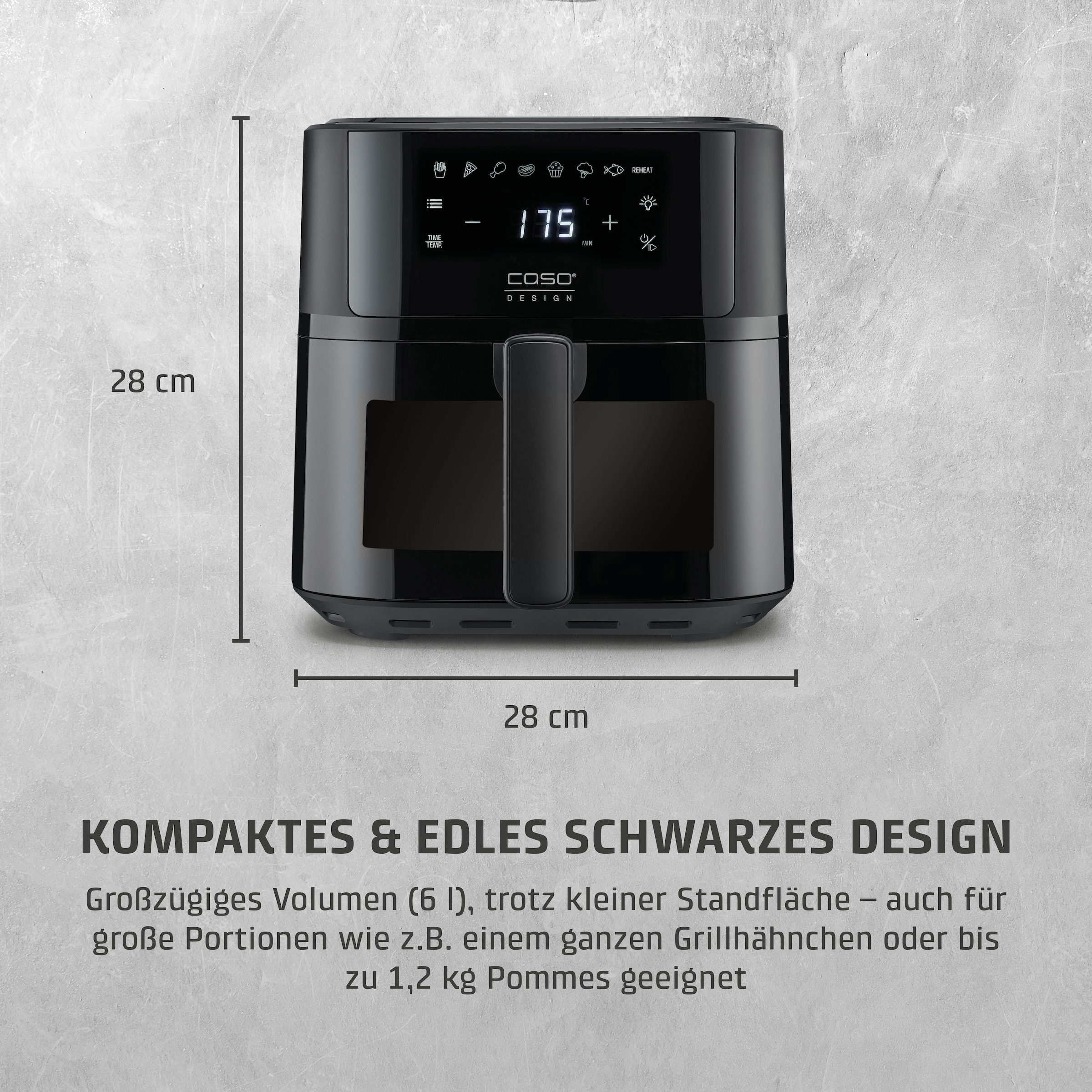Caso Heißluftfritteuse »3185 Design AirFry 6.0«, 1700 W, Fassungsvermögen 0 l