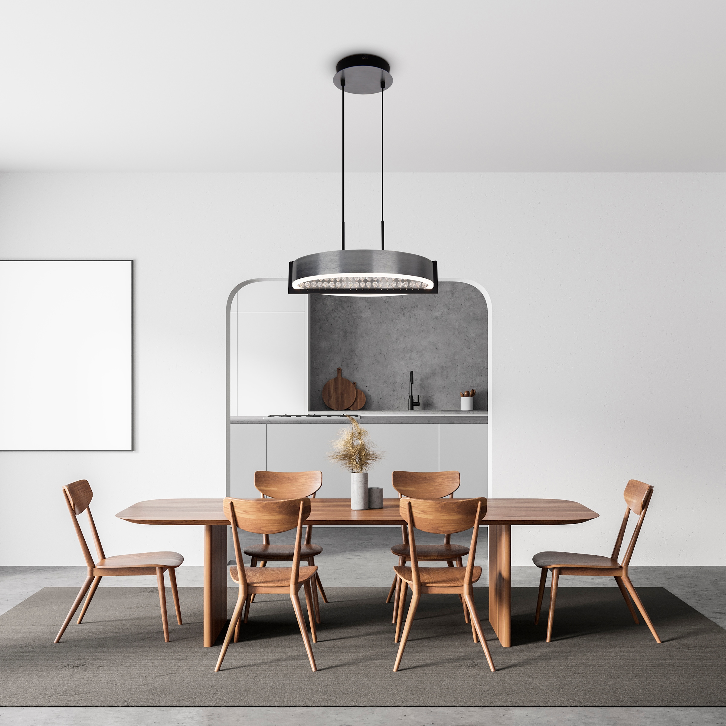 näve LED Pendelleuchte »Yvaris« LED-Modul 1 Stk. warmweiß - kaltweiß dimmbar per Fernbedienung, Memory, Nachtlicht, CCT, Kristallelemente