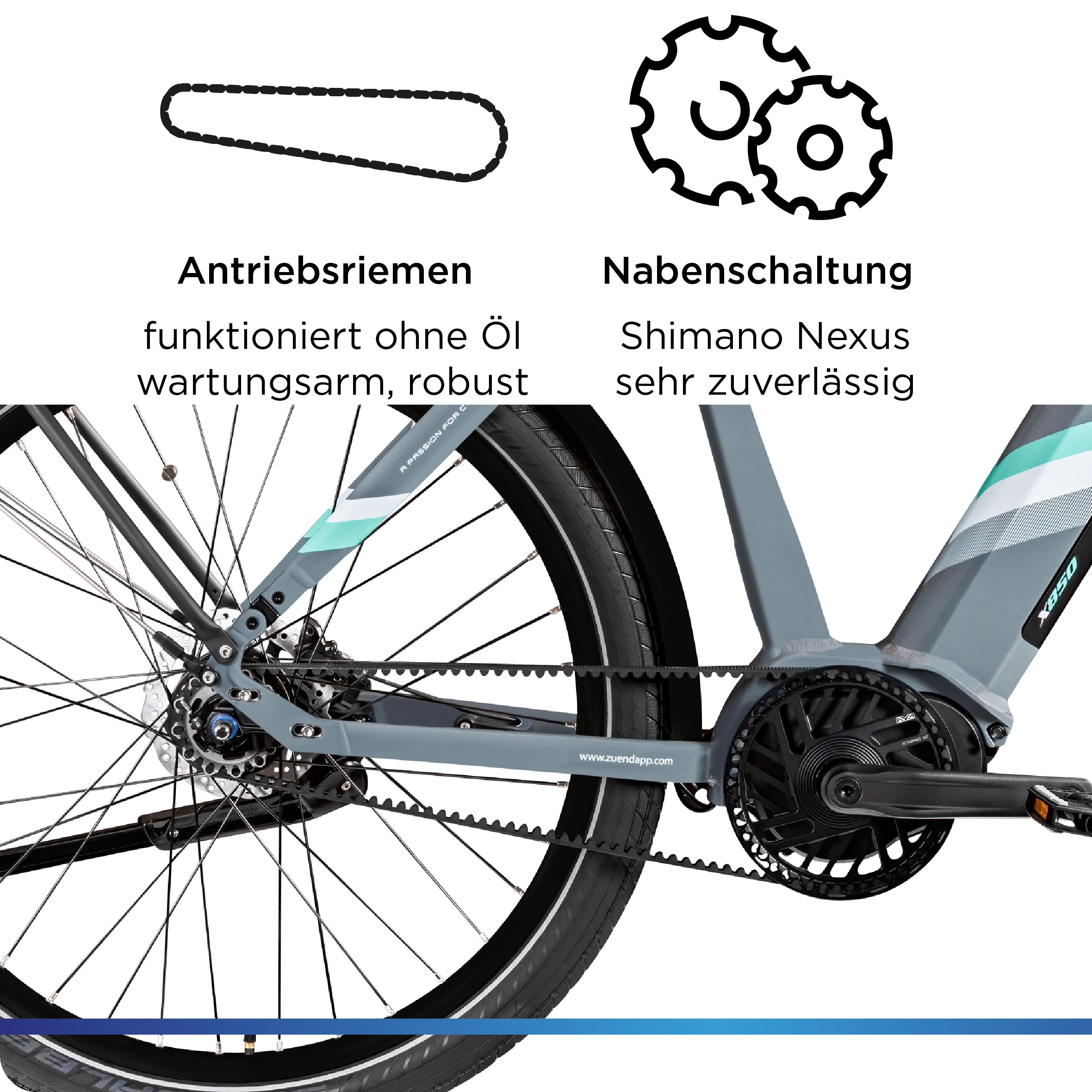 Zündapp E-Bike »X850«, 7 Gang, Mittelmotor 250 W