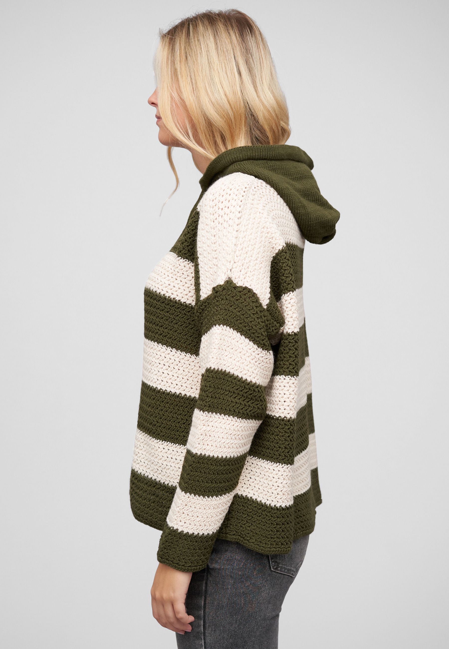 CLOUD 5IVE Kapuzenpullover »CLOUD 5IVE Strick-Hoodie mit Tunnelzug und Streifen« 1 Stk.