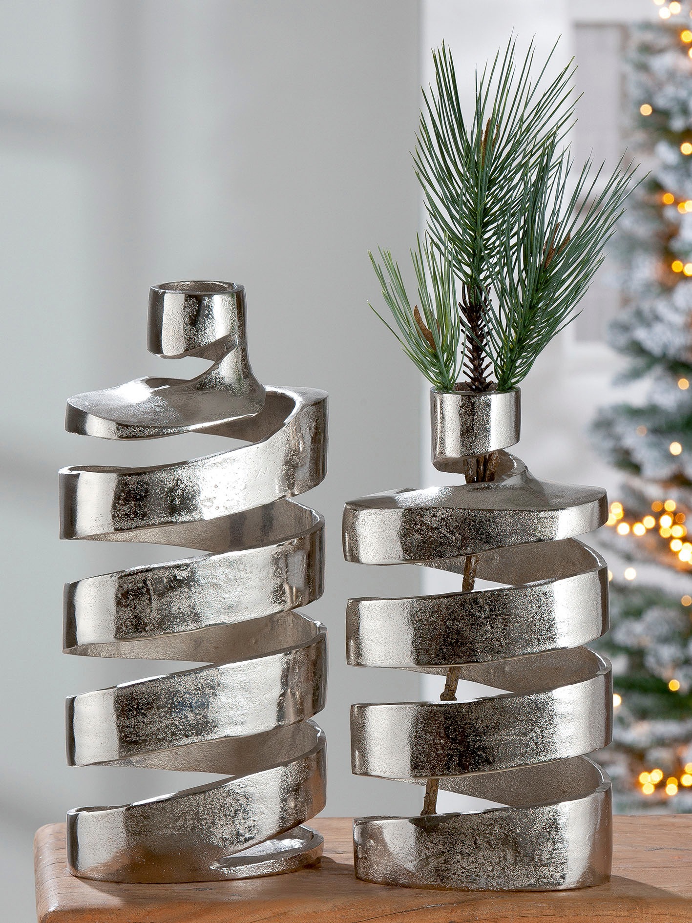 GILDE Dekovase "Twister" aus Aluminium, Höhe ca. 35 cm günstig online kaufen