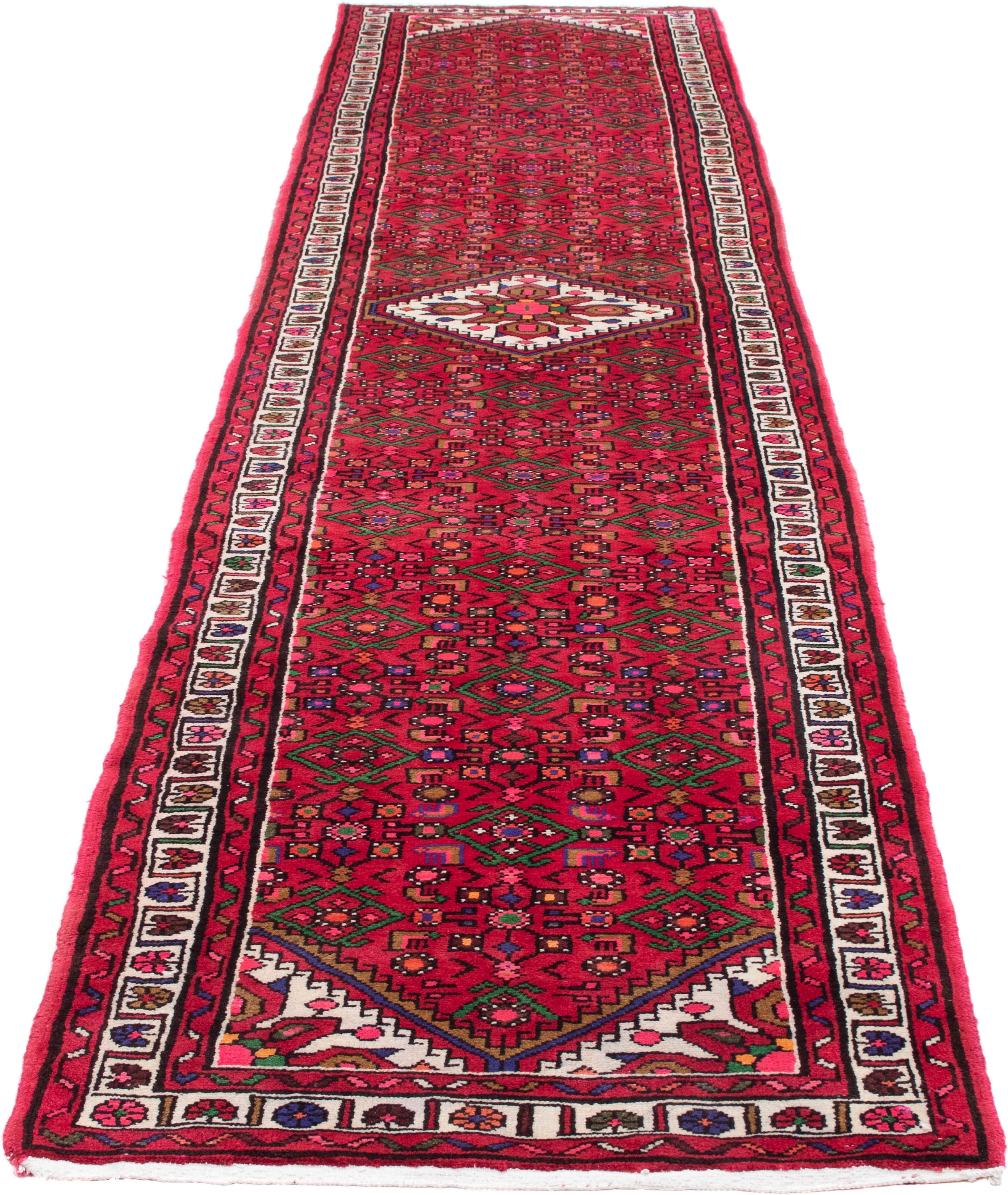 morgenland Orientteppich "Perser - Nomadic - 386 x 84 cm - rot", rechteckig, 10 mm Höhe, Wohnzimmer, Handgeknüpft, Einze