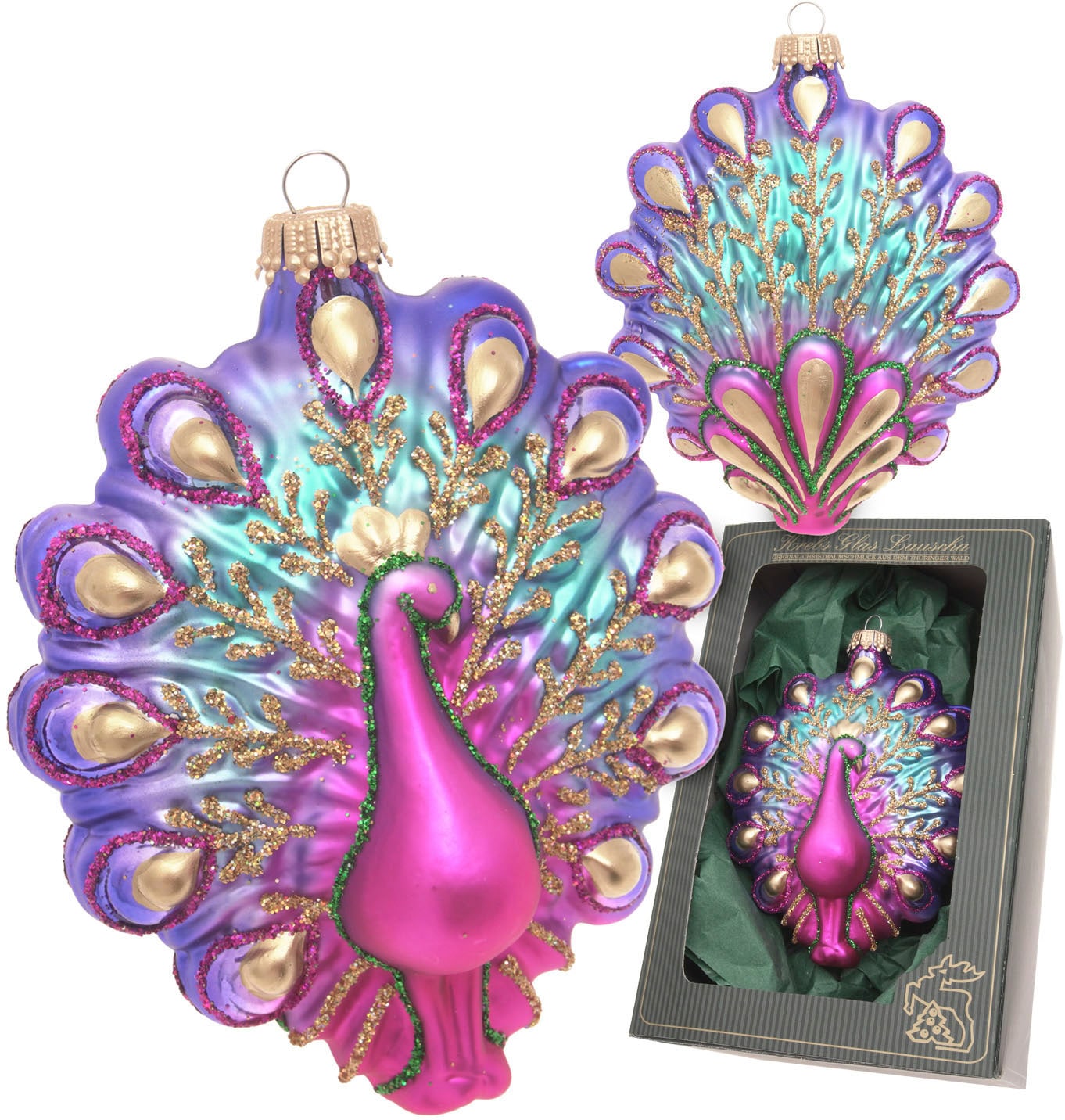 Christbaumschmuck »Pfau, Multicolor, 11cm«, (1 tlg.), Christbaumschmuck aus Glas,...