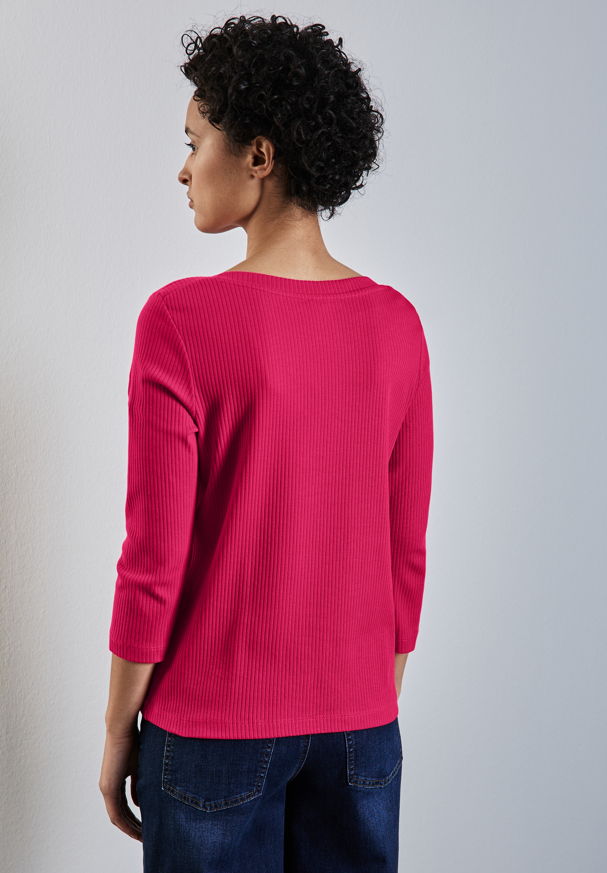STREET ONE Langarmshirt, mit Rippstruktur