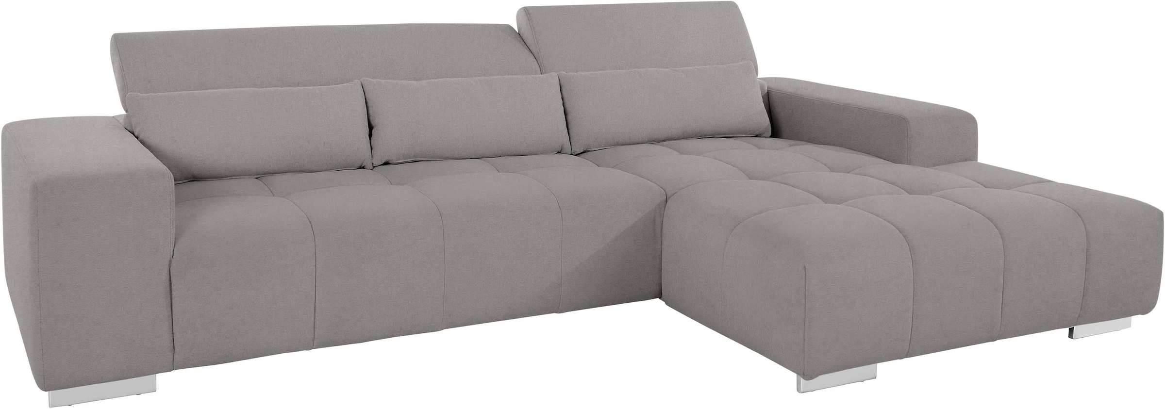 COTTA Ecksofa »Orion L-Form«, mit Kopfteilverstellung & 3 Nierenkissen